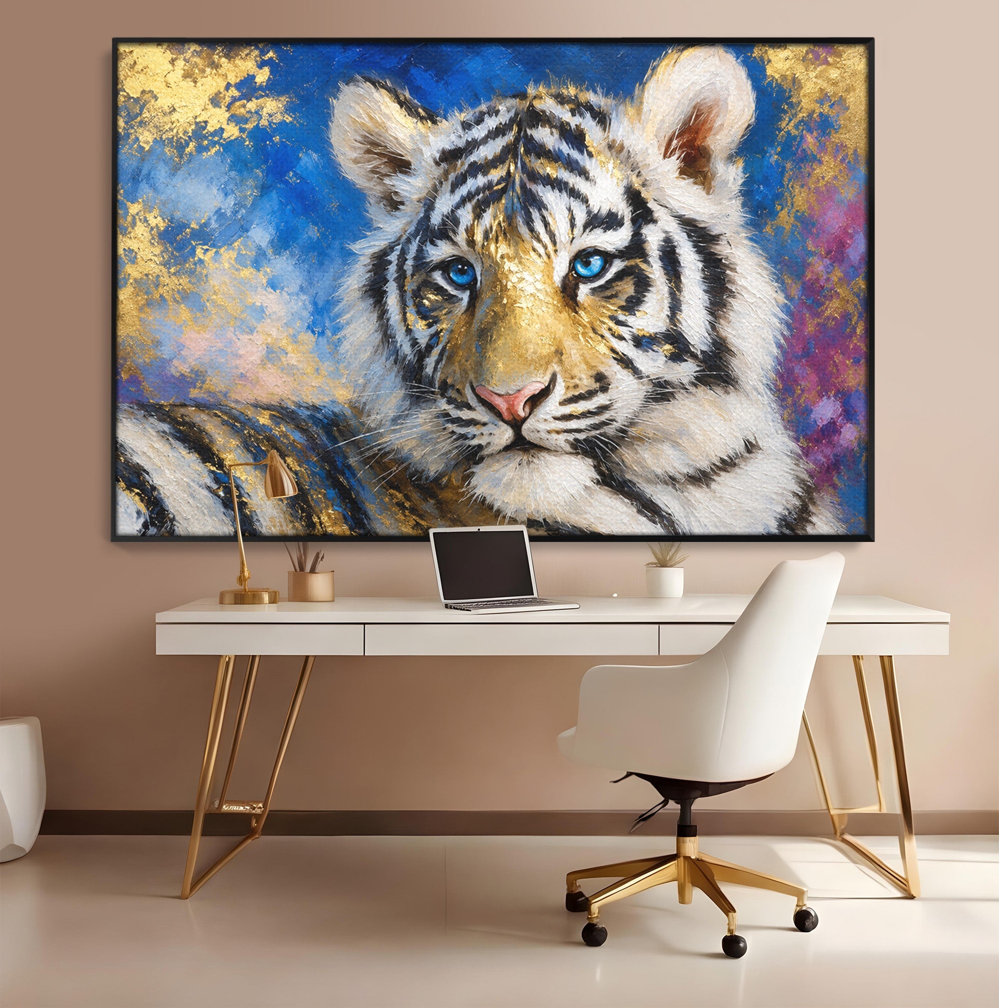Tablou Canvas Premium LuxCanva® M1636, Tigru Regal, Tigru, Portret, Wildlife, Living, Dormitor, Culori Vibrante