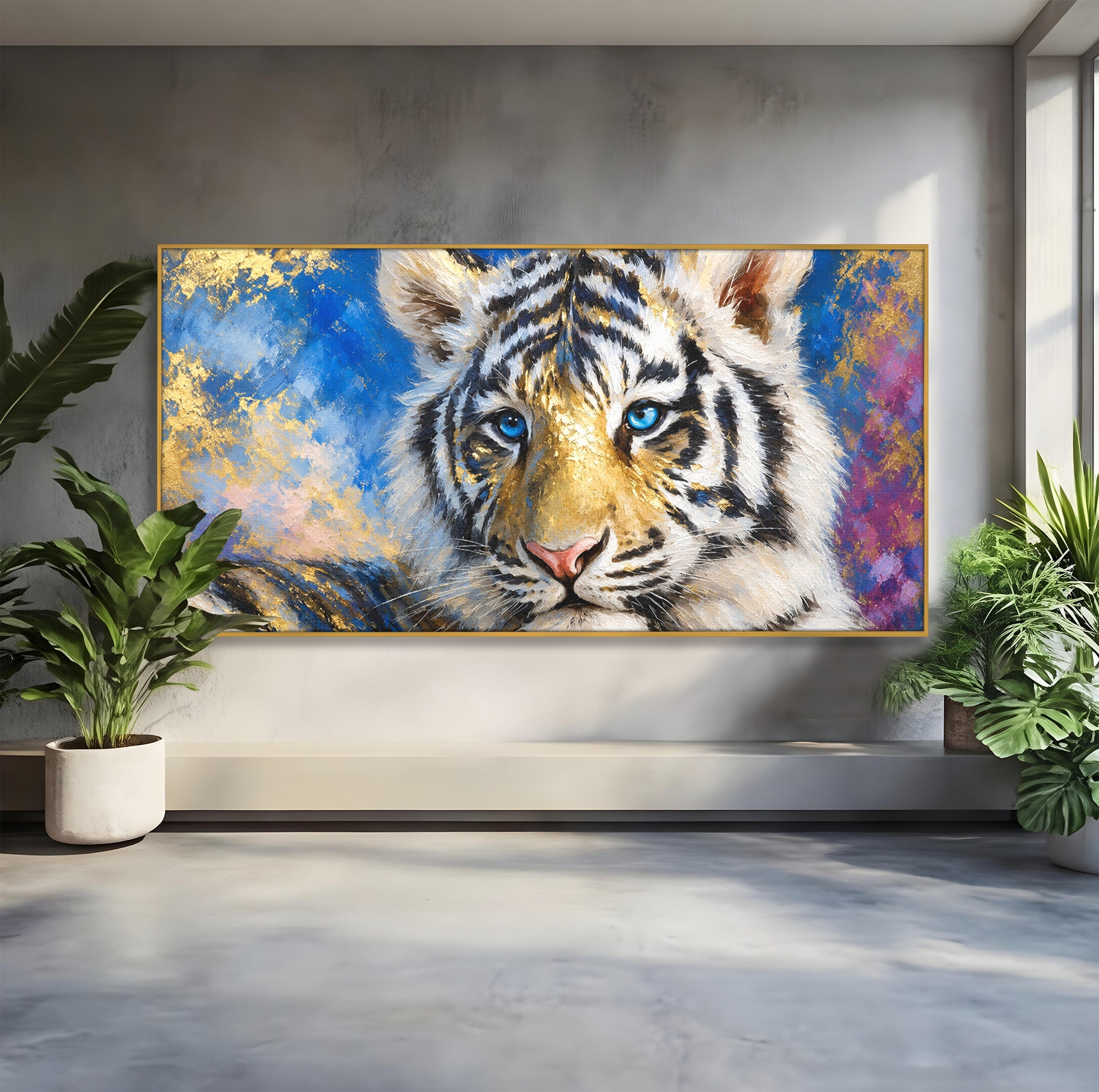 Tablou Canvas Premium LuxCanva® M1636, Tigru Regal, Tigru, Portret, Wildlife, Living, Dormitor, Culori Vibrante