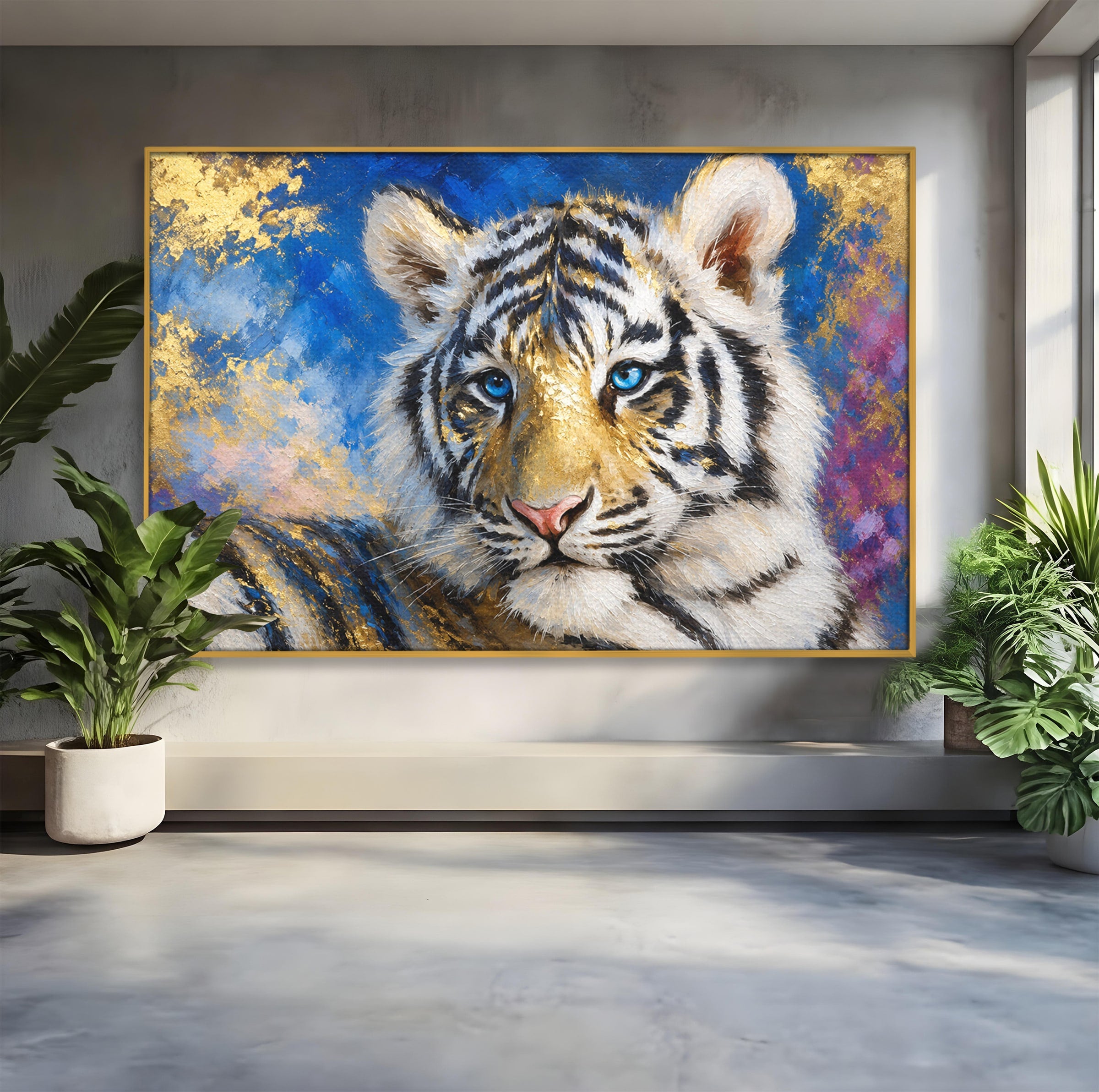 Tablou Canvas Premium LuxCanva® M1636, Tigru Regal, Tigru, Portret, Wildlife, Living, Dormitor, Culori Vibrante