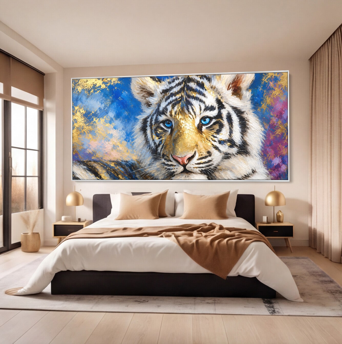 Tablou Canvas Premium LuxCanva® M1636, Tigru Regal, Tigru, Portret, Wildlife, Living, Dormitor, Culori Vibrante