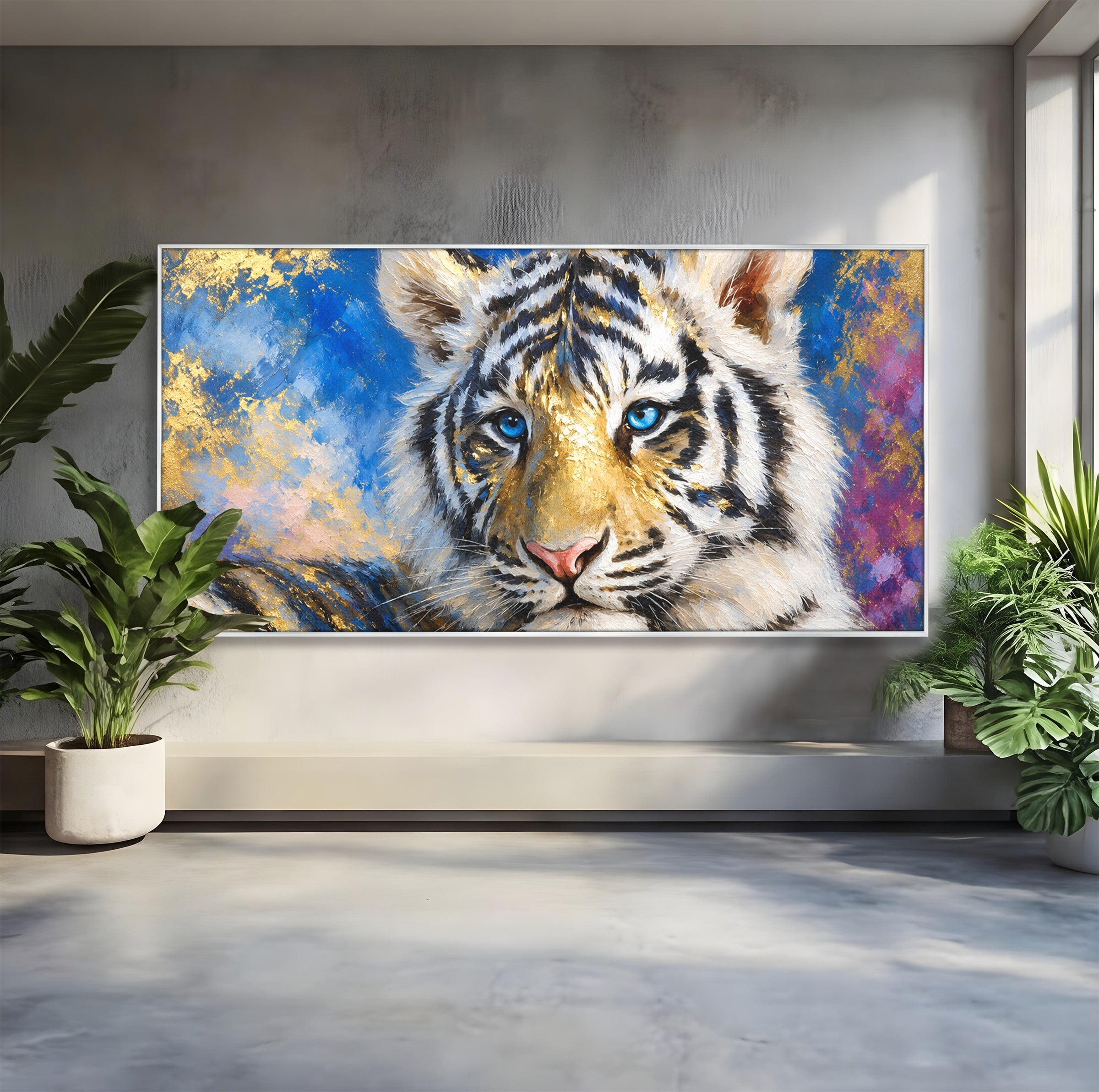 Tablou Canvas Premium LuxCanva® M1636, Tigru Regal, Tigru, Portret, Wildlife, Living, Dormitor, Culori Vibrante