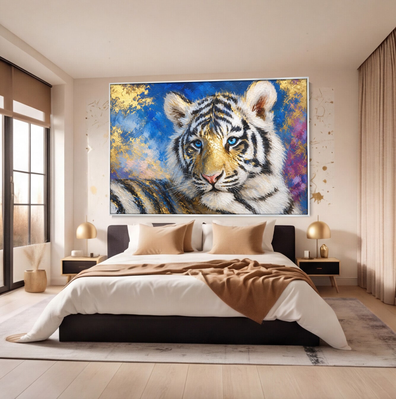 Tablou Canvas Premium LuxCanva® M1636, Tigru Regal, Tigru, Portret, Wildlife, Living, Dormitor, Culori Vibrante
