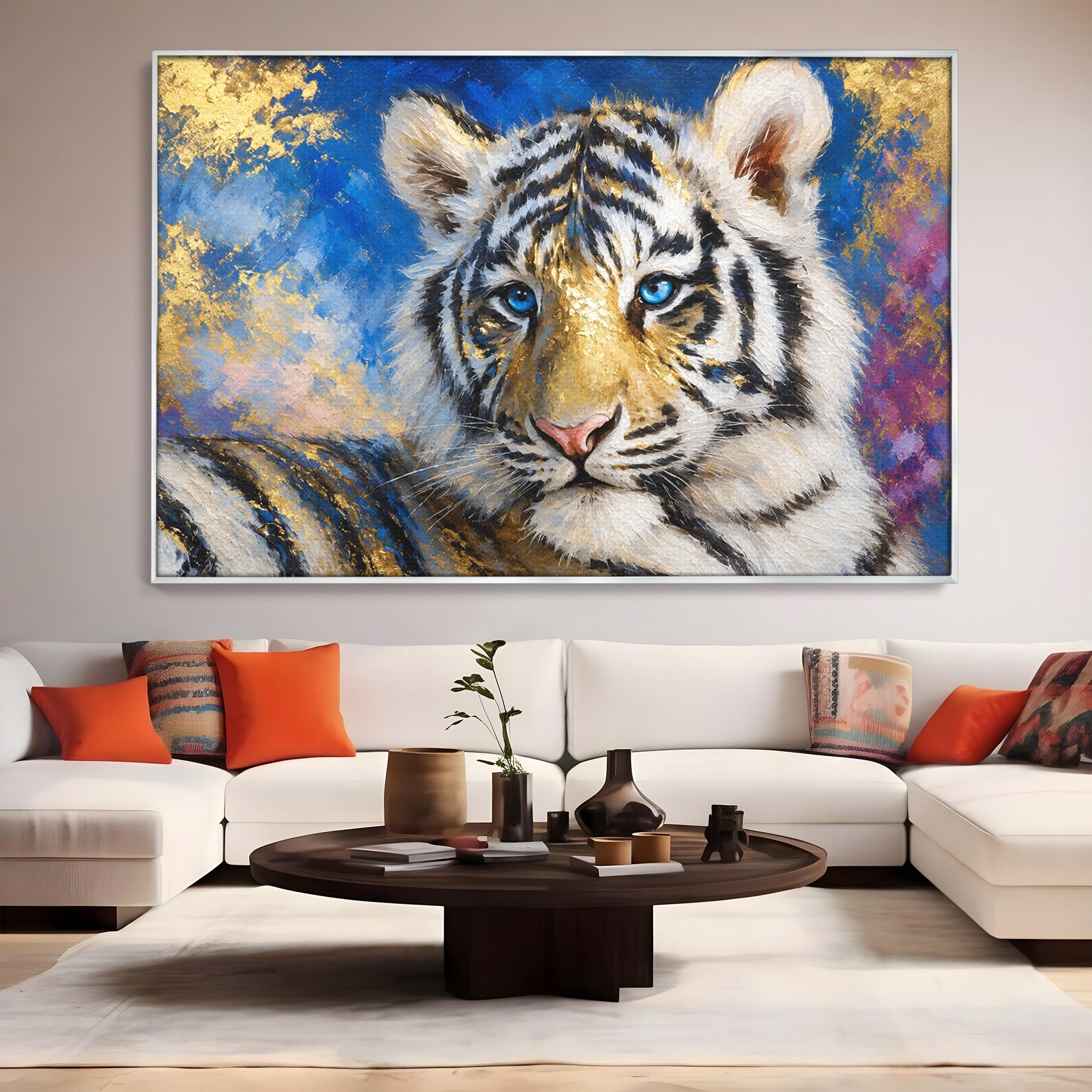 Tablou Canvas Premium LuxCanva® M1636, Tigru Regal, Tigru, Portret, Wildlife, Living, Dormitor, Culori Vibrante