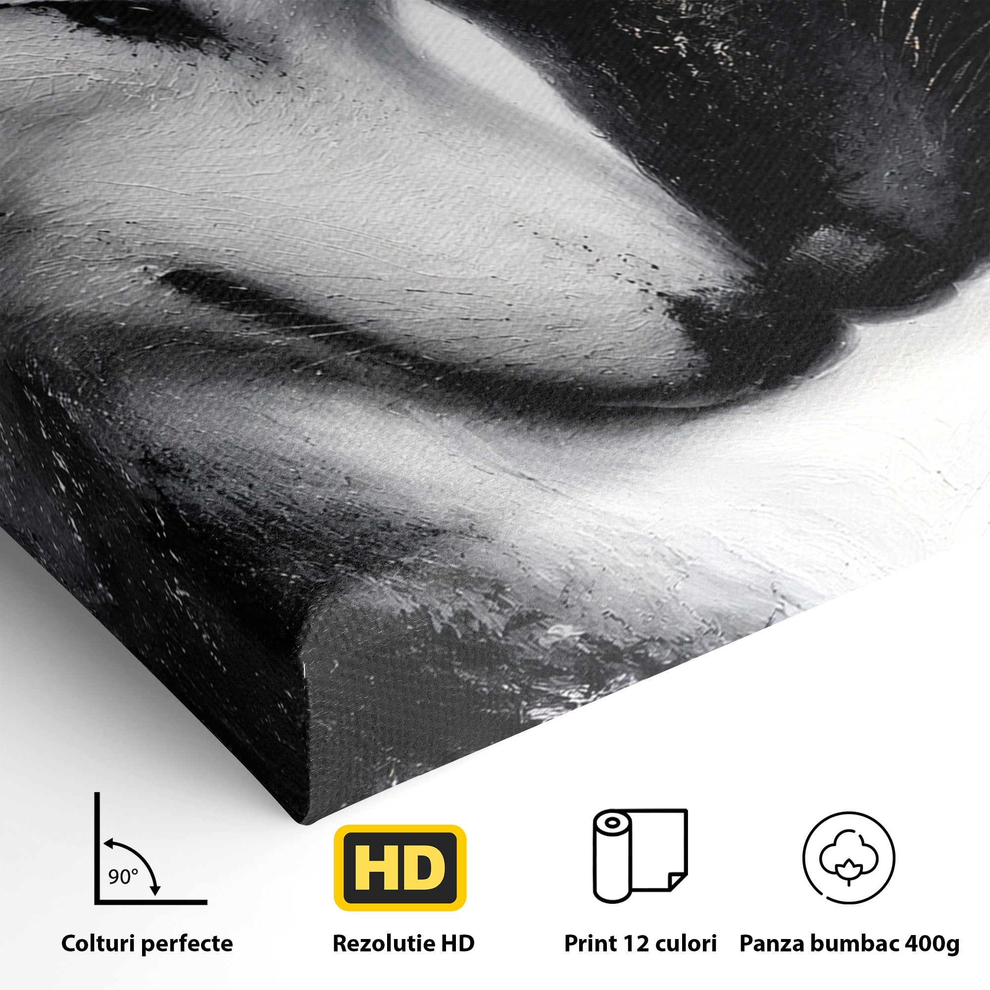 Tablou Canvas Premium LuxCanva® M1637, Lupii Yin Si Yang, Lup, Yin Yang, Abstract, Armonie, Living, Culori Vibrante
