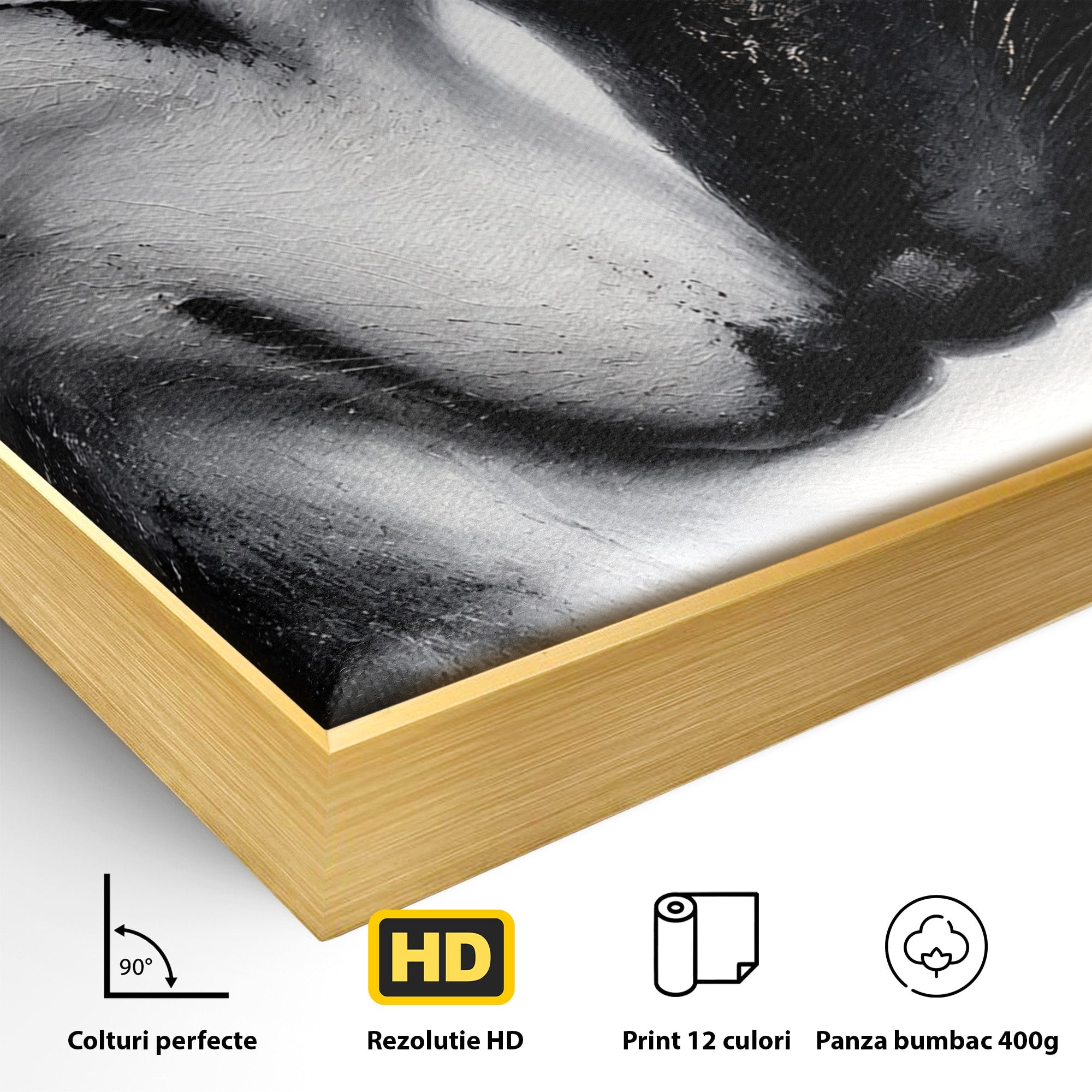 Tablou Canvas Premium LuxCanva® M1637, Lupii Yin Si Yang, Lup, Yin Yang, Abstract, Armonie, Living, Culori Vibrante