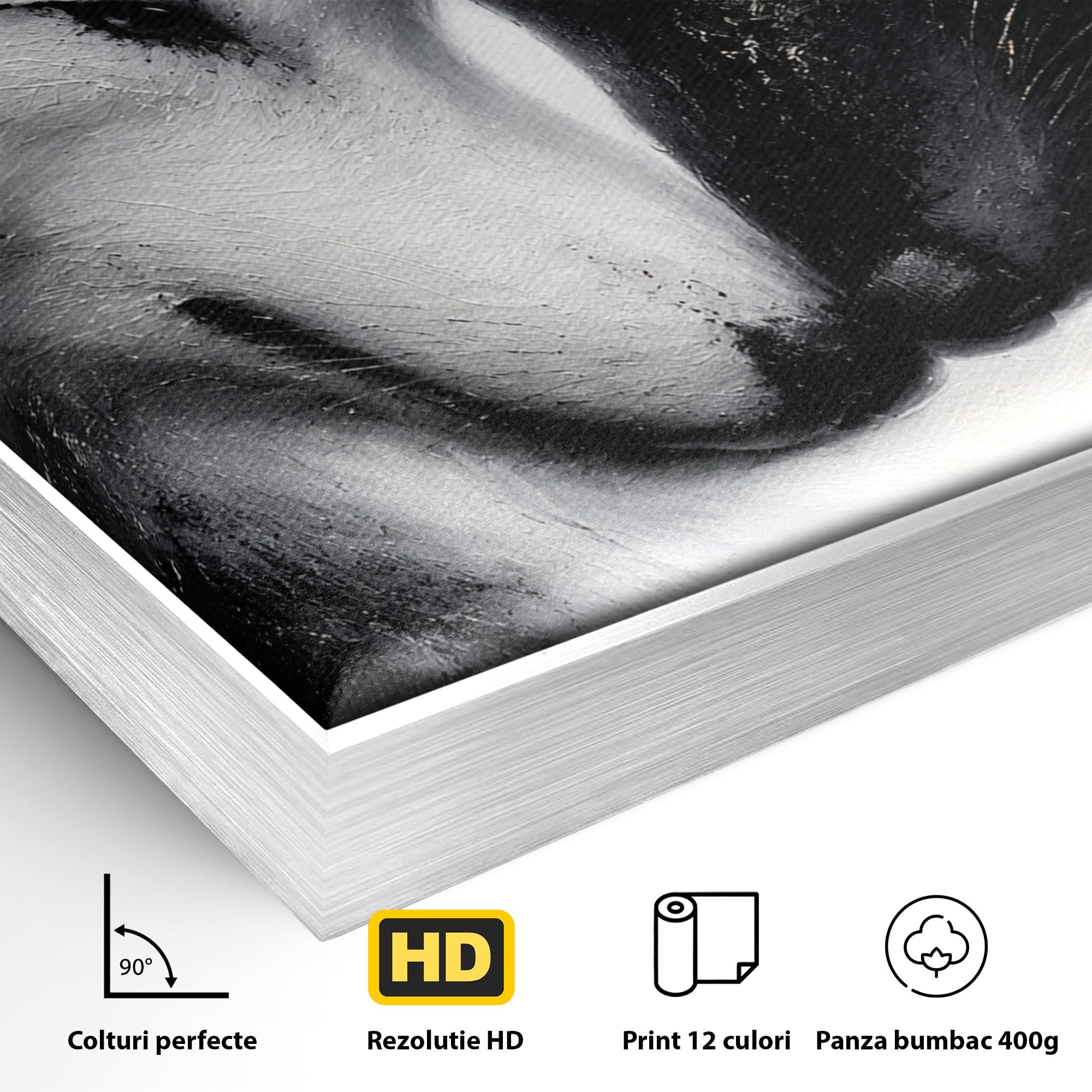 Tablou Canvas Premium LuxCanva® M1637, Lupii Yin Si Yang, Lup, Yin Yang, Abstract, Armonie, Living, Culori Vibrante