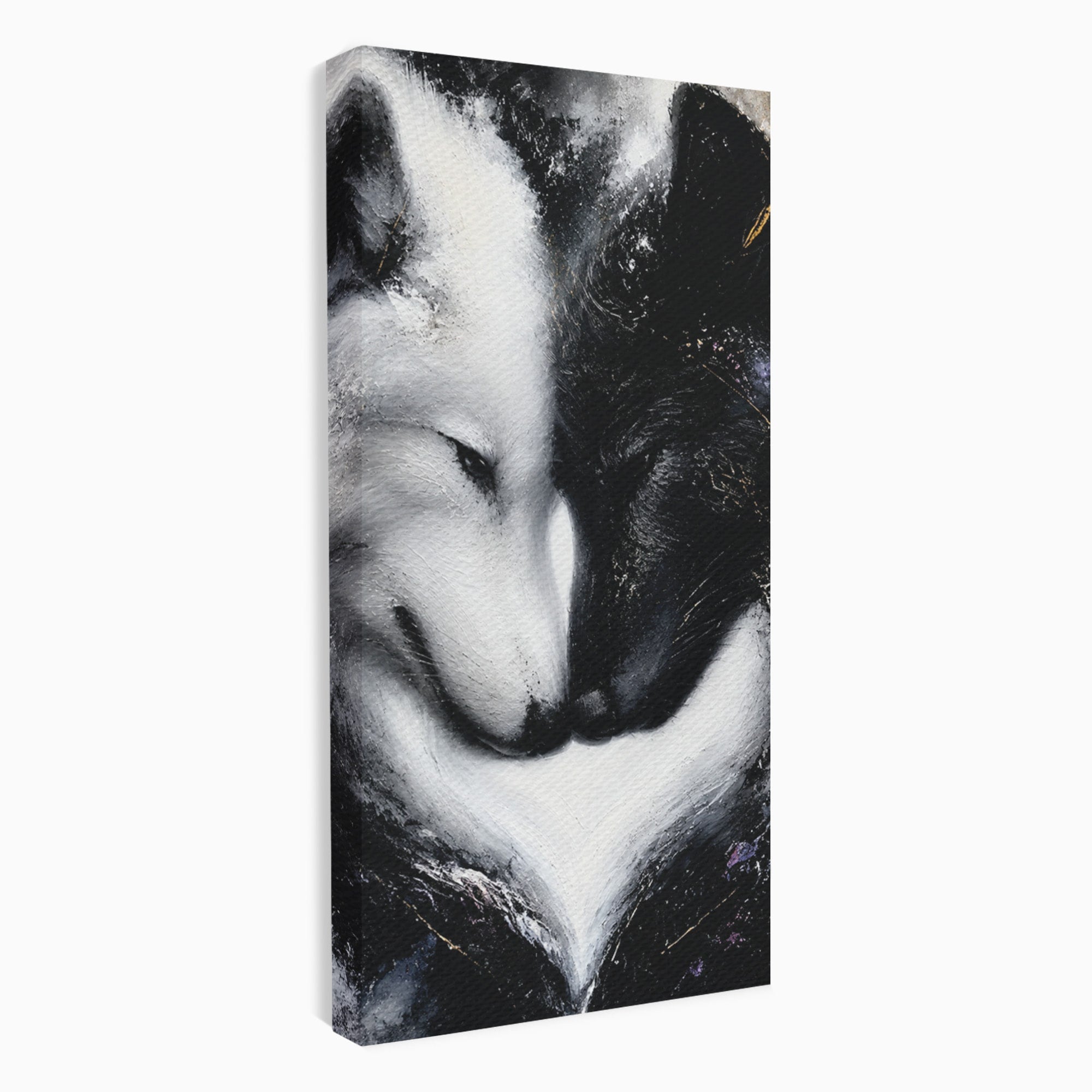 Tablou Canvas Premium LuxCanva® M1637, Lupii Yin Si Yang, Lup, Yin Yang, Abstract, Armonie, Living, Culori Vibrante