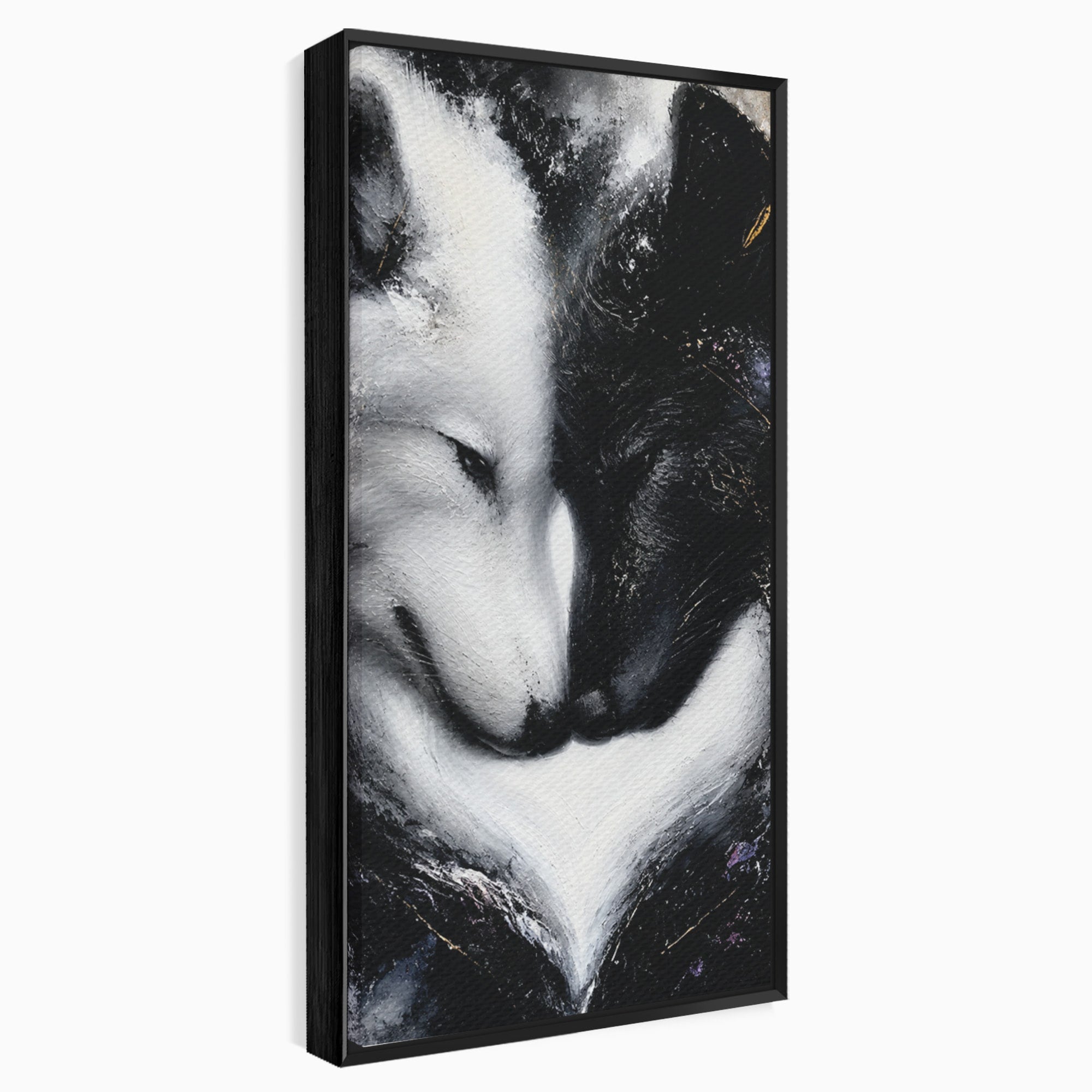 Tablou Canvas Premium LuxCanva® M1637, Lupii Yin Si Yang, Lup, Yin Yang, Abstract, Armonie, Living, Culori Vibrante