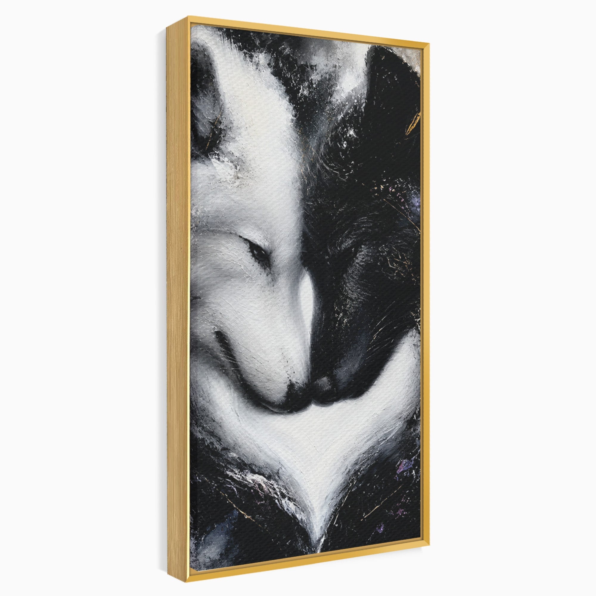 Tablou Canvas Premium LuxCanva® M1637, Lupii Yin Si Yang, Lup, Yin Yang, Abstract, Armonie, Living, Culori Vibrante