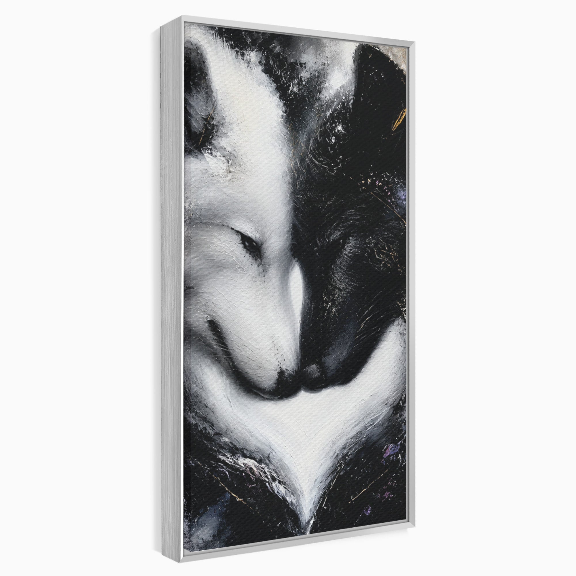 Tablou Canvas Premium LuxCanva® M1637, Lupii Yin Si Yang, Lup, Yin Yang, Abstract, Armonie, Living, Culori Vibrante