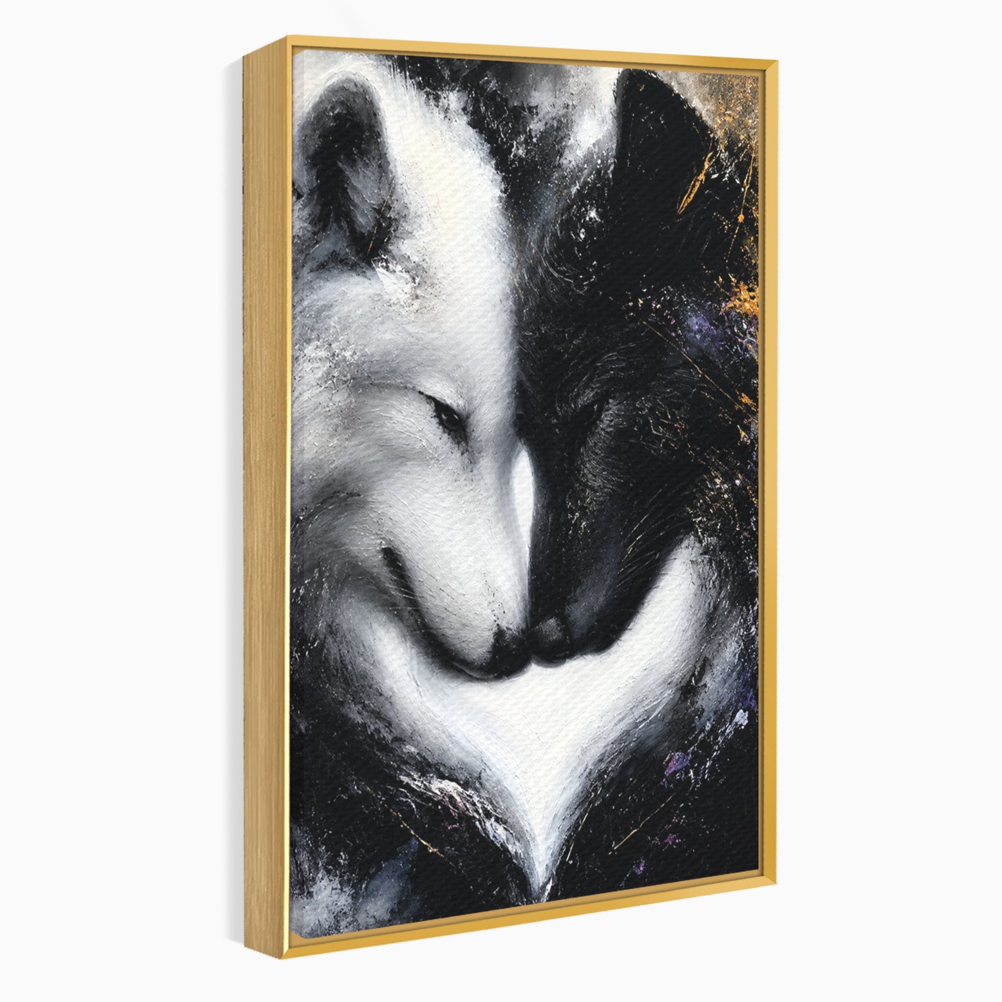Tablou Canvas Premium LuxCanva® M1637, Lupii Yin Si Yang, Lup, Yin Yang, Abstract, Armonie, Living, Culori Vibrante