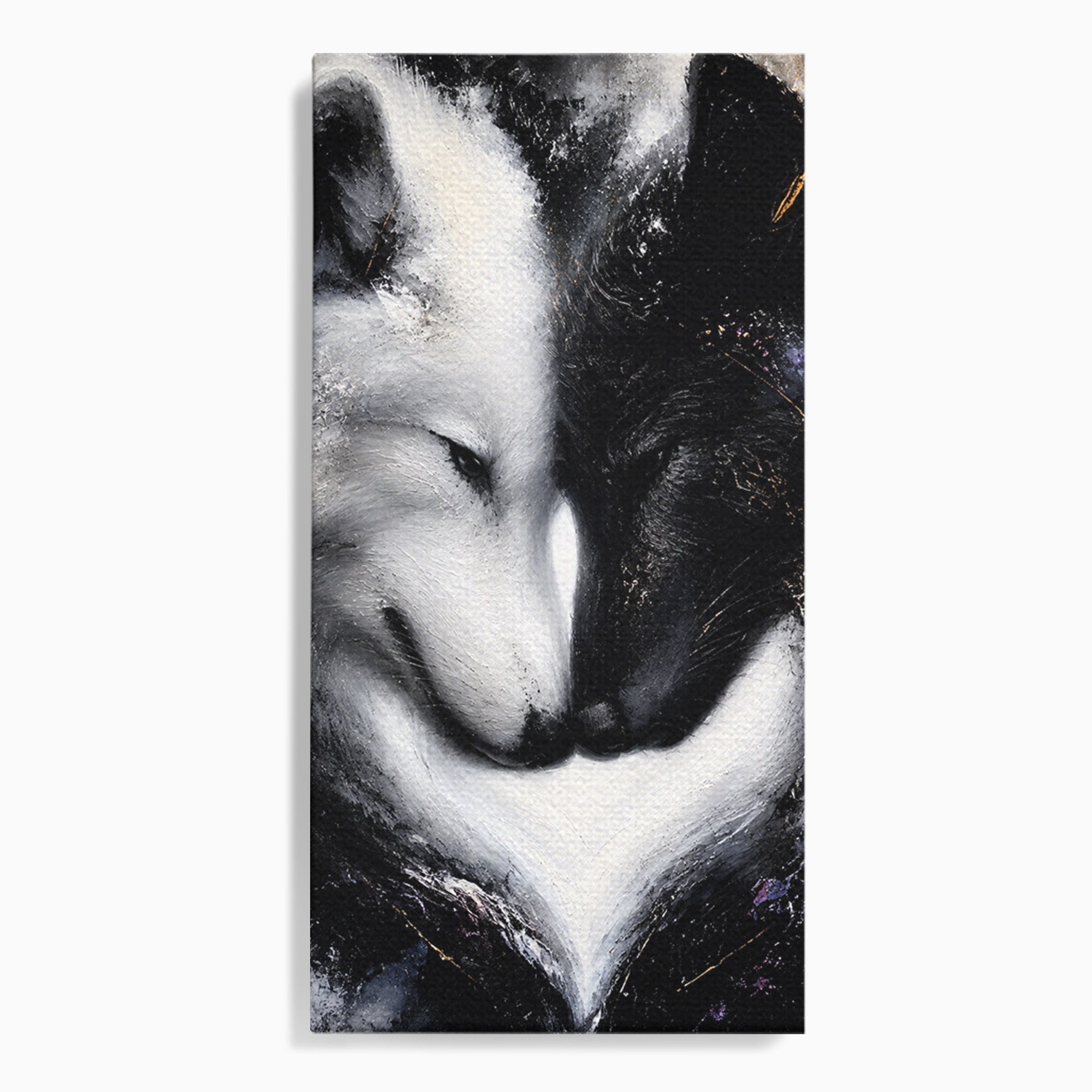 Tablou Canvas Premium LuxCanva® M1637, Lupii Yin Si Yang, Lup, Yin Yang, Abstract, Armonie, Living, Culori Vibrante