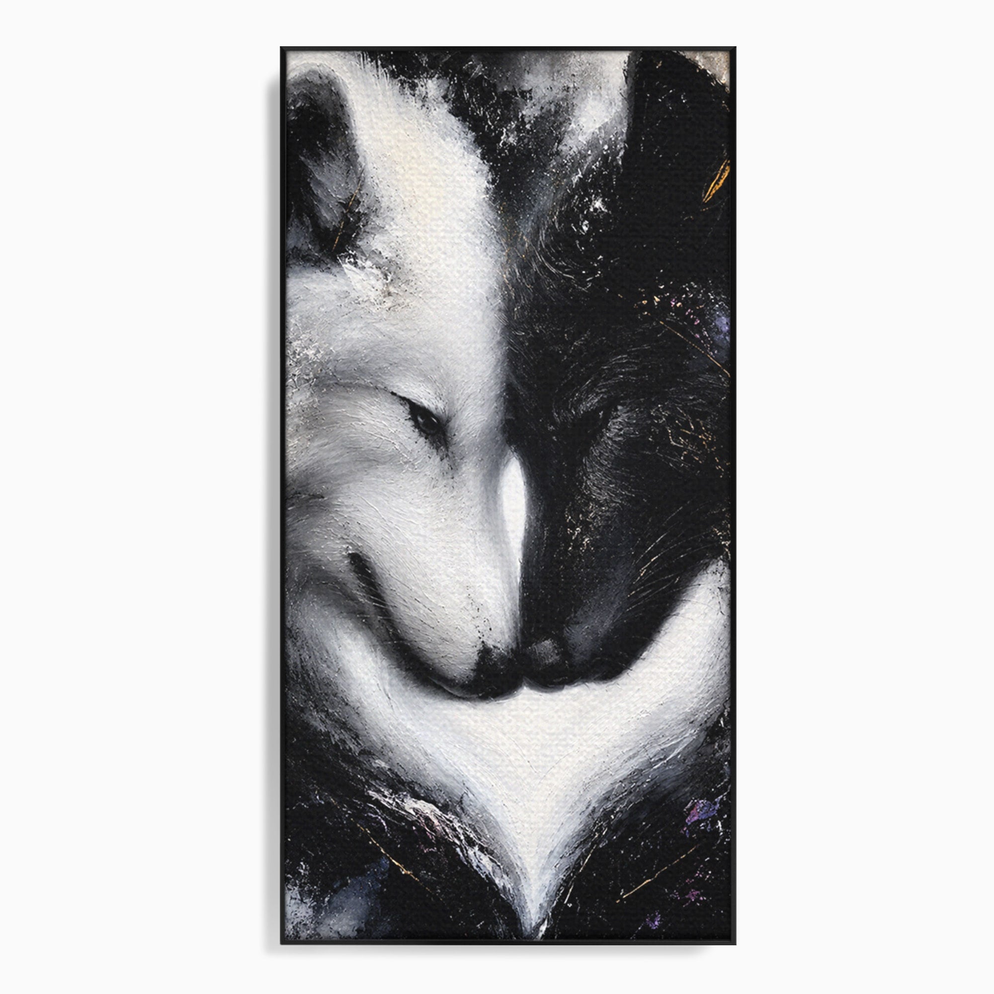 Tablou Canvas Premium LuxCanva® M1637, Lupii Yin Si Yang, Lup, Yin Yang, Abstract, Armonie, Living, Culori Vibrante