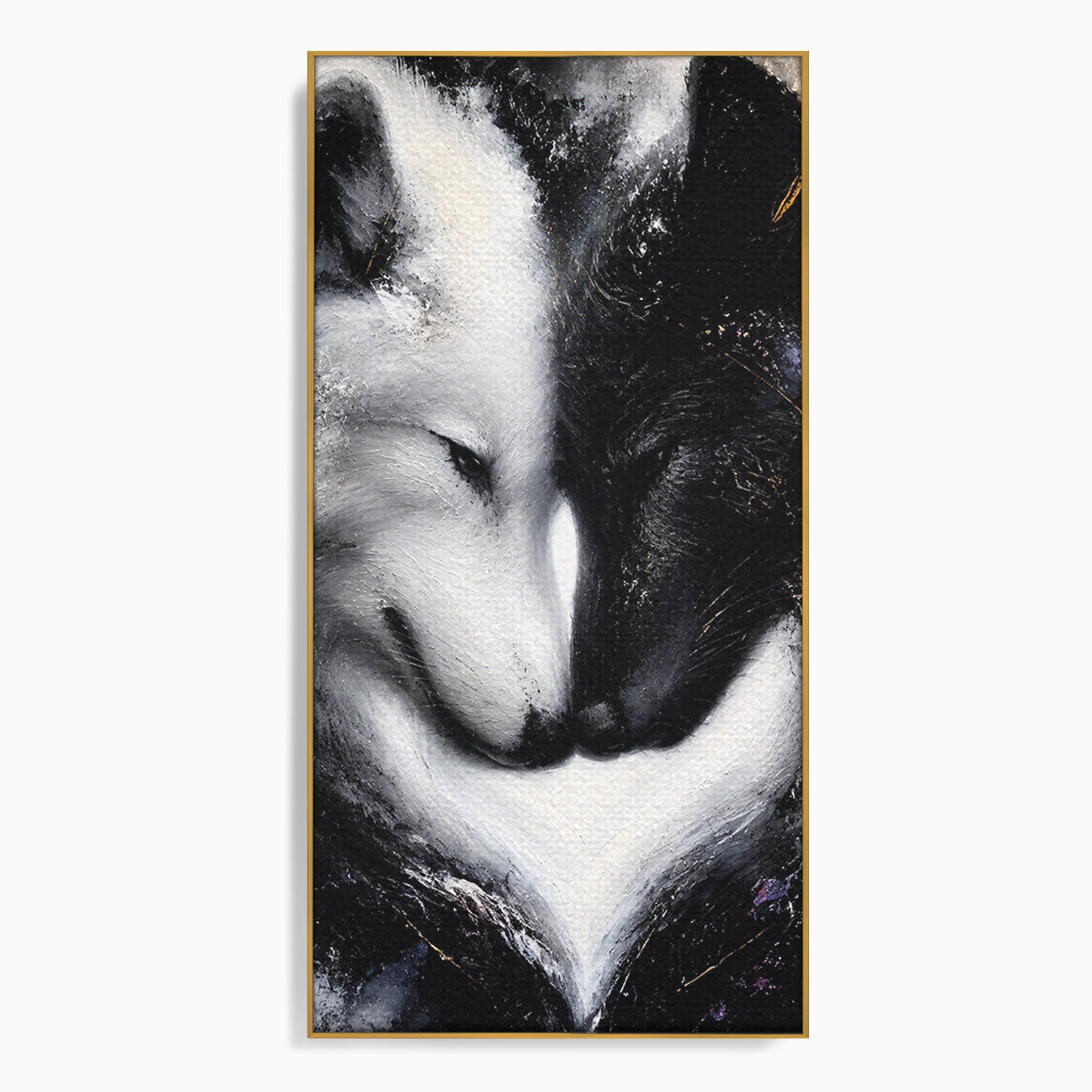Tablou Canvas Premium LuxCanva® M1637, Lupii Yin Si Yang, Lup, Yin Yang, Abstract, Armonie, Living, Culori Vibrante