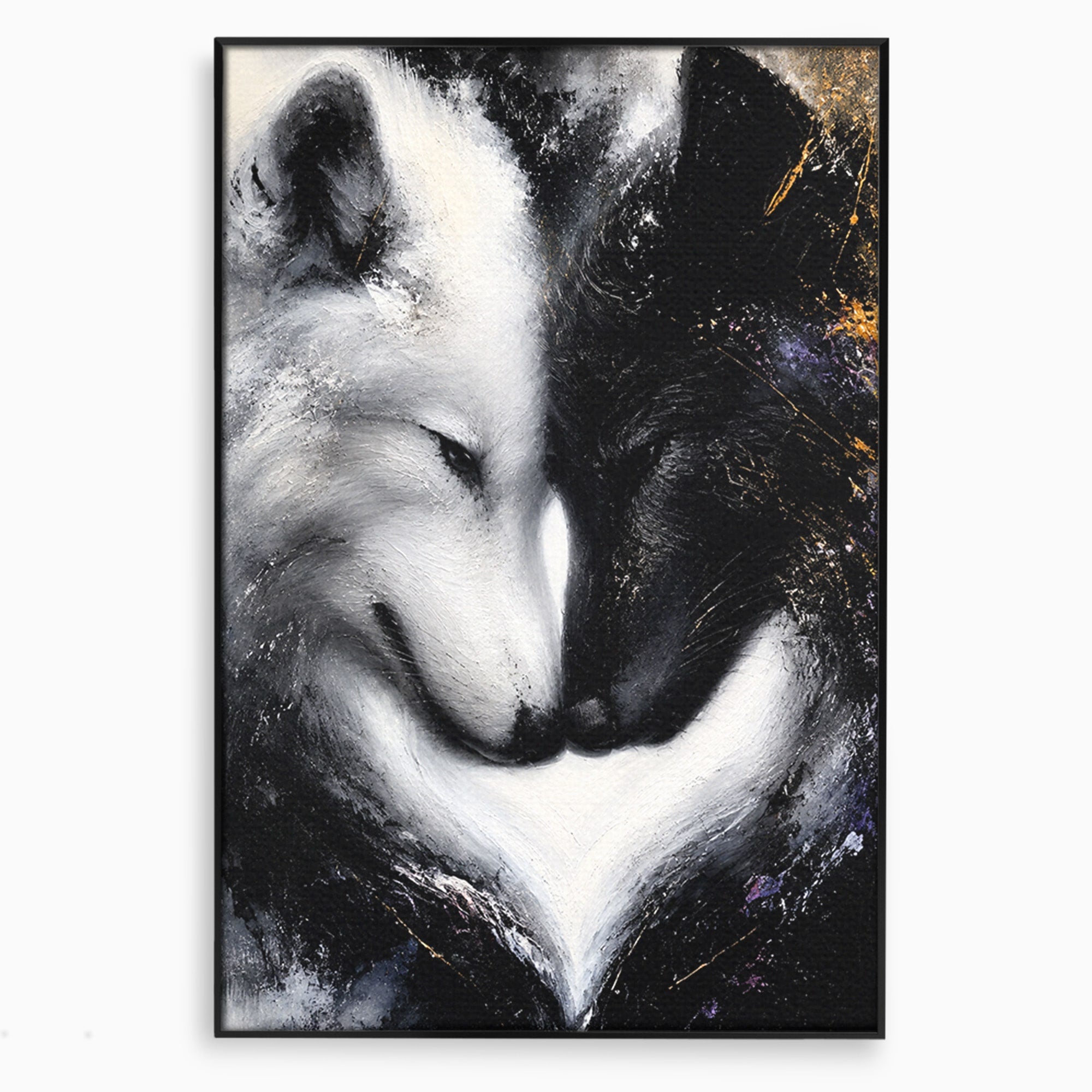 Tablou Canvas Premium LuxCanva® M1637, Lupii Yin Si Yang, Lup, Yin Yang, Abstract, Armonie, Living, Culori Vibrante