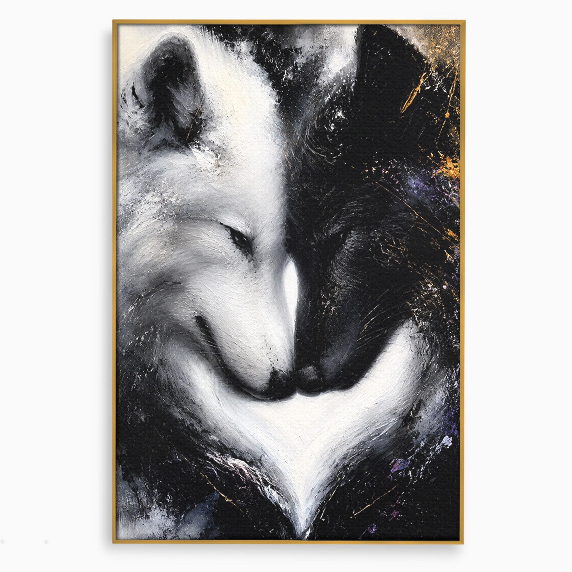 Tablou Canvas Premium LuxCanva® M1637, Lupii Yin Si Yang, Lup, Yin Yang, Abstract, Armonie, Living, Culori Vibrante