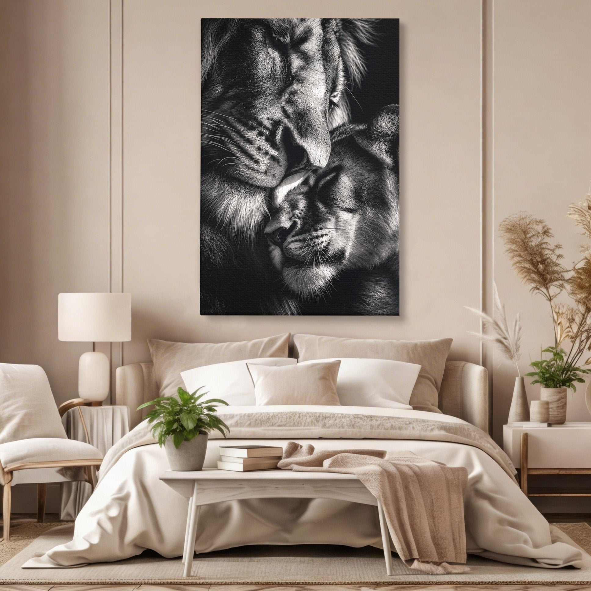 Tablou Canvas Premium LuxCanva® M1638, Tandretea Leilor, Leu, Animale, Tandrete, Fotografie, Dormitor, Culori Vibrante