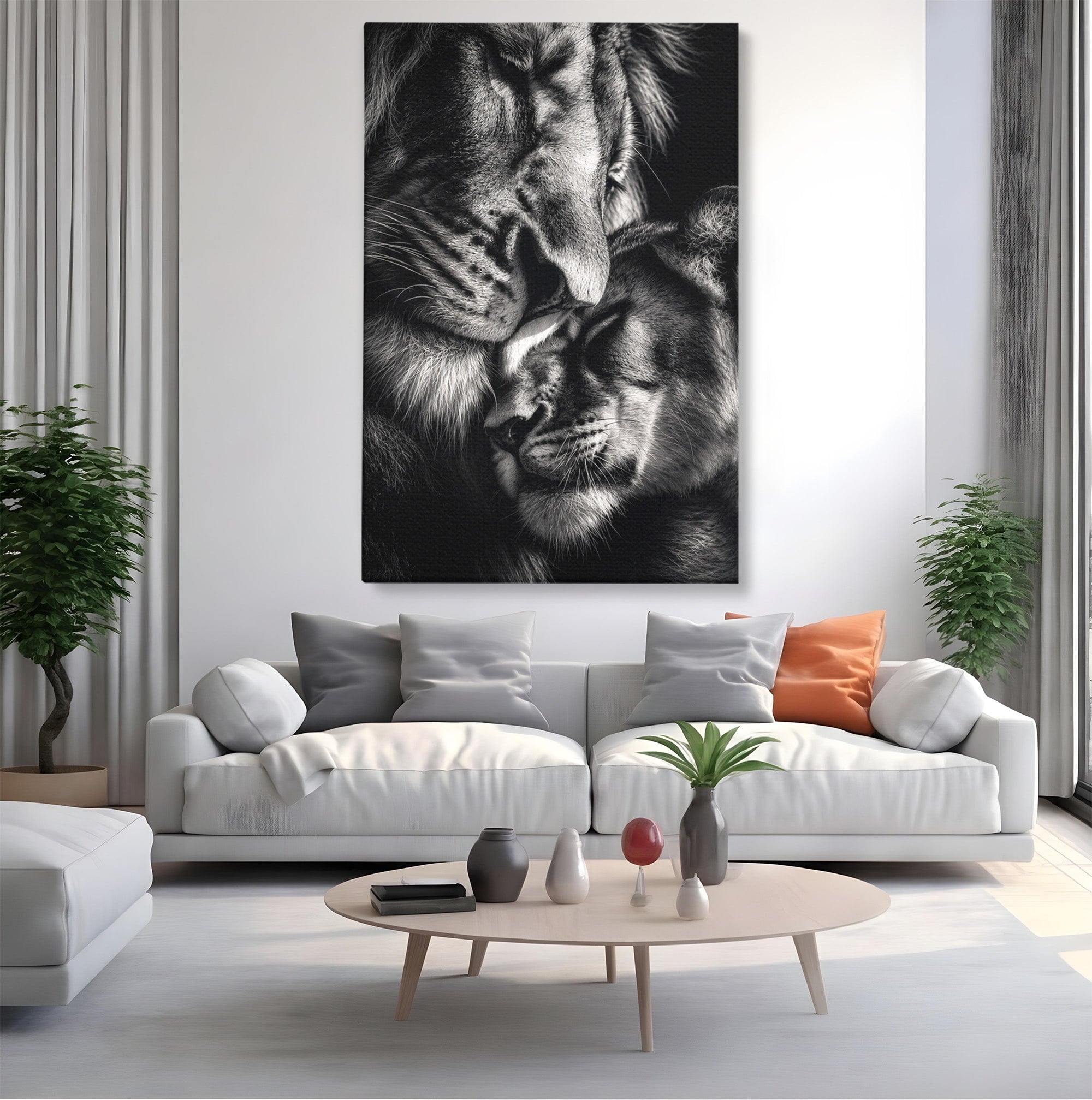 Tablou Canvas Premium LuxCanva® M1638, Tandretea Leilor, Leu, Animale, Tandrete, Fotografie, Dormitor, Culori Vibrante