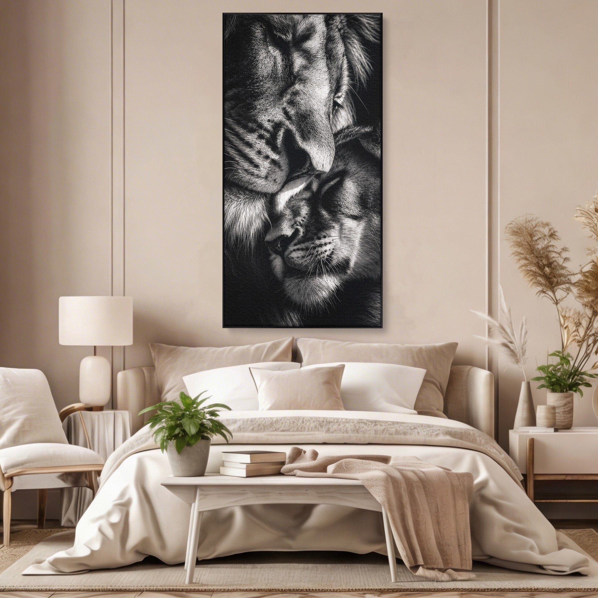 Tablou Canvas Premium LuxCanva® M1638, Tandretea Leilor, Leu, Animale, Tandrete, Fotografie, Dormitor, Culori Vibrante