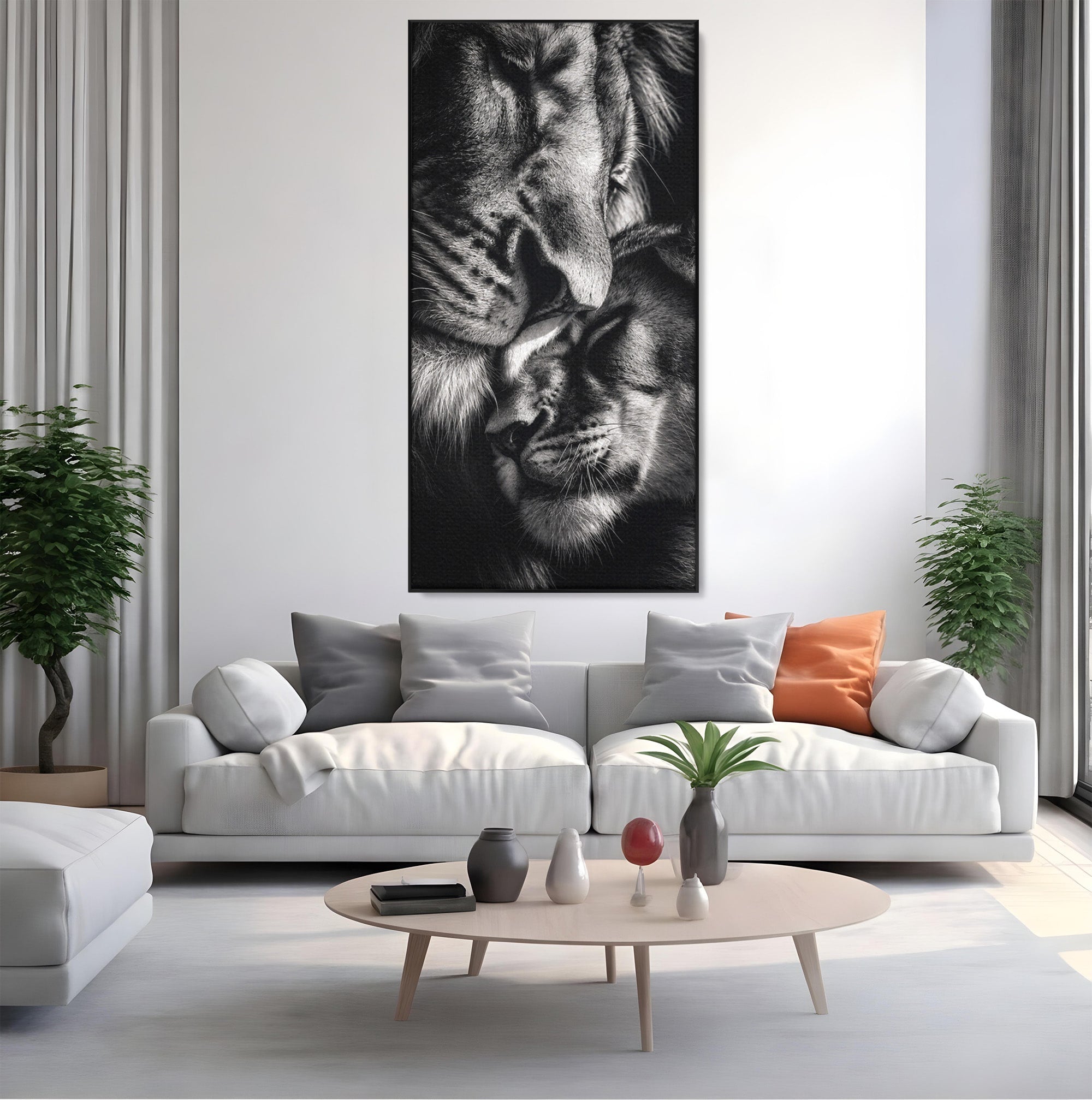 Tablou Canvas Premium LuxCanva® M1638, Tandretea Leilor, Leu, Animale, Tandrete, Fotografie, Dormitor, Culori Vibrante