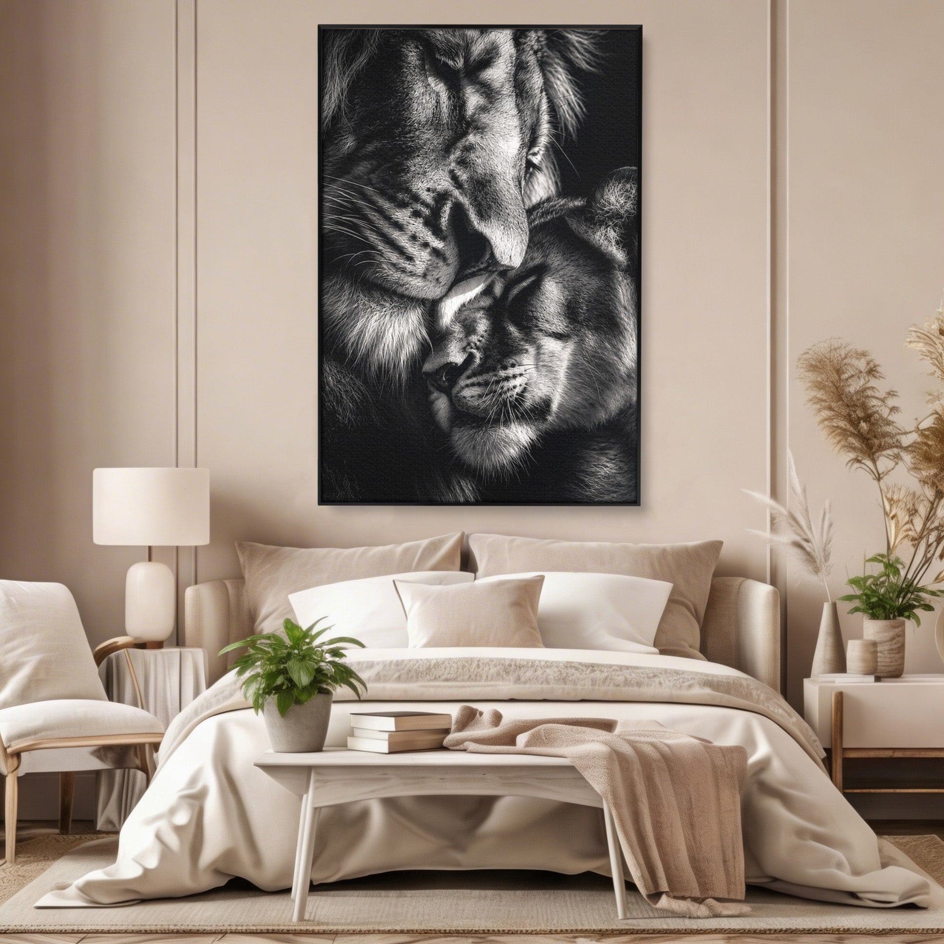 Tablou Canvas Premium LuxCanva® M1638, Tandretea Leilor, Leu, Animale, Tandrete, Fotografie, Dormitor, Culori Vibrante