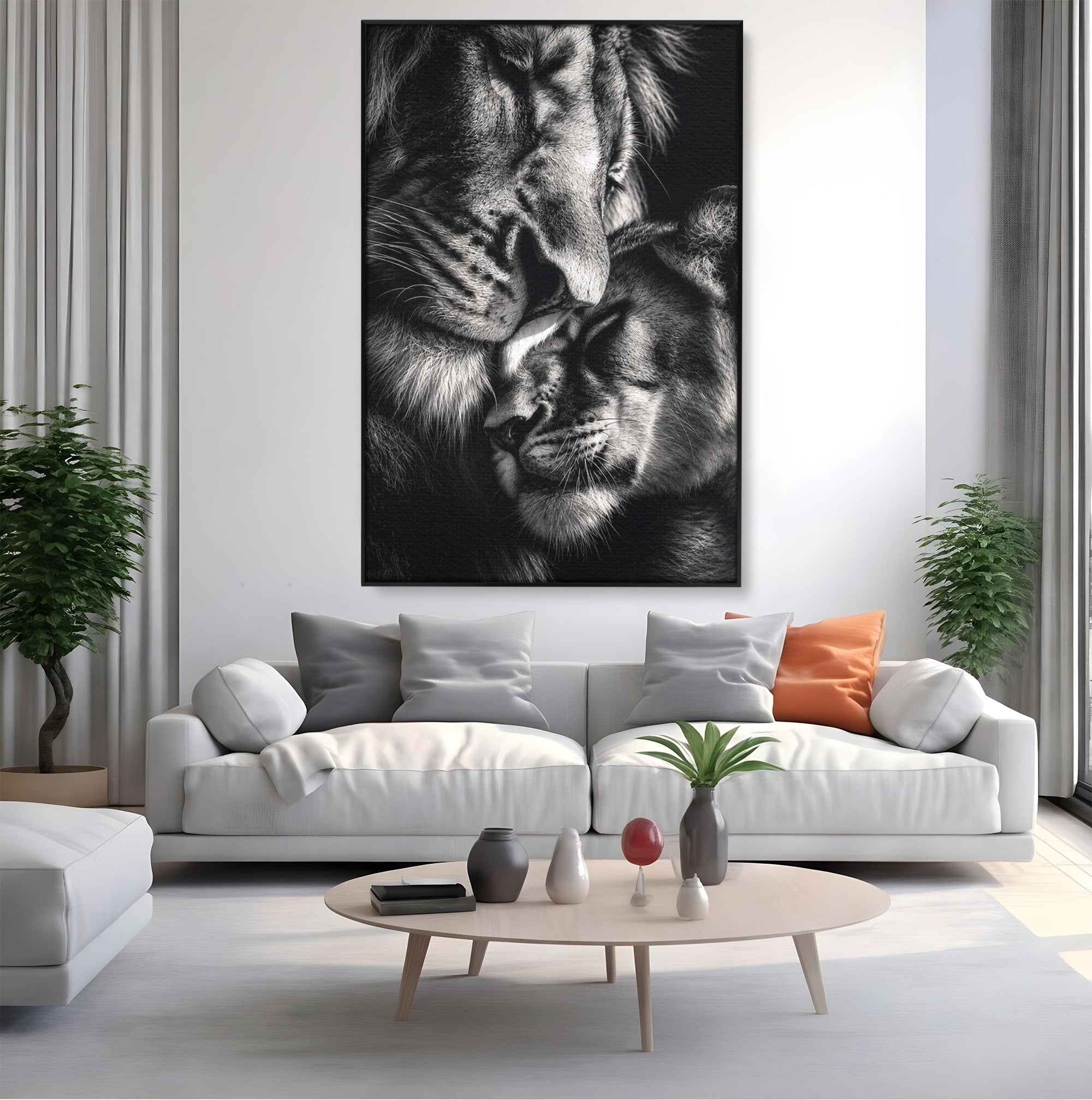 Tablou Canvas Premium LuxCanva® M1638, Tandretea Leilor, Leu, Animale, Tandrete, Fotografie, Dormitor, Culori Vibrante