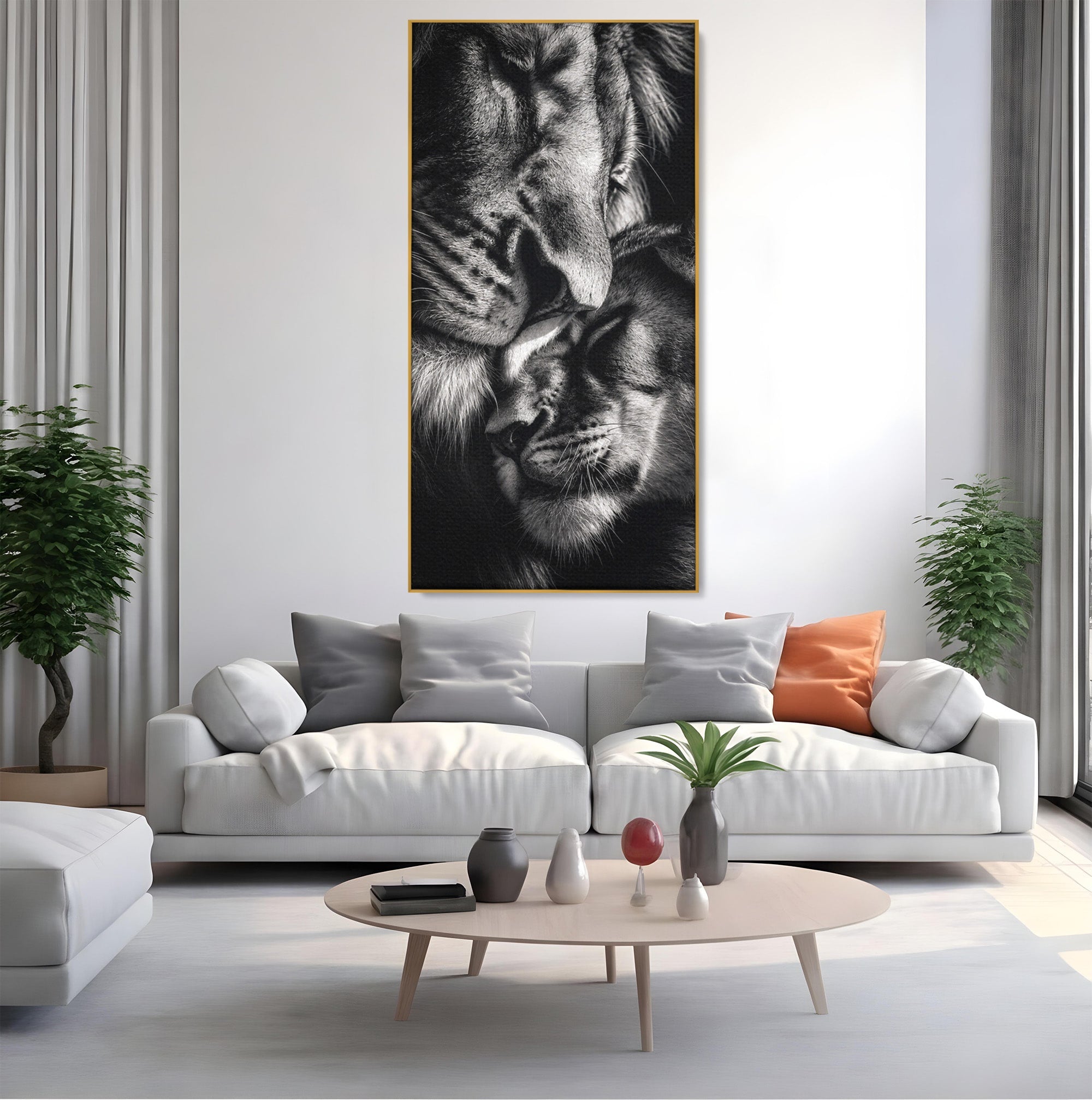 Tablou Canvas Premium LuxCanva® M1638, Tandretea Leilor, Leu, Animale, Tandrete, Fotografie, Dormitor, Culori Vibrante