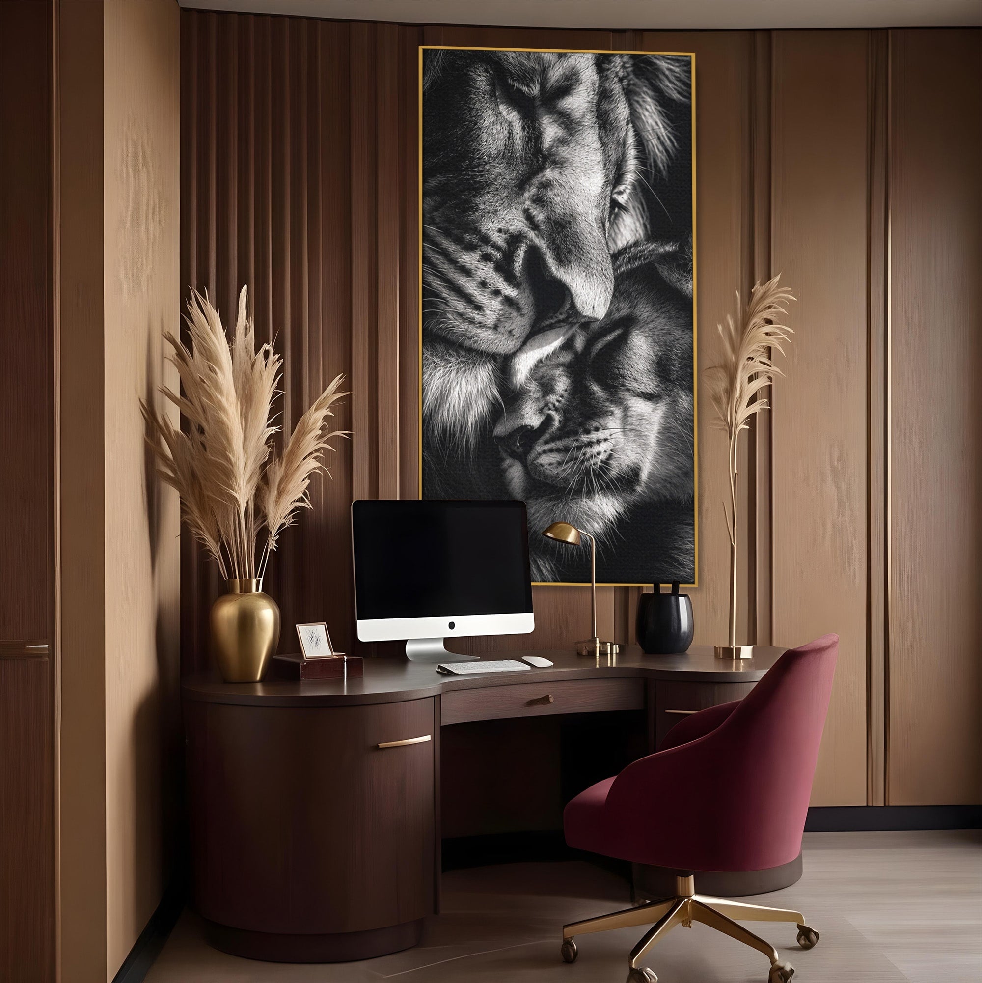 Tablou Canvas Premium LuxCanva® M1638, Tandretea Leilor, Leu, Animale, Tandrete, Fotografie, Dormitor, Culori Vibrante