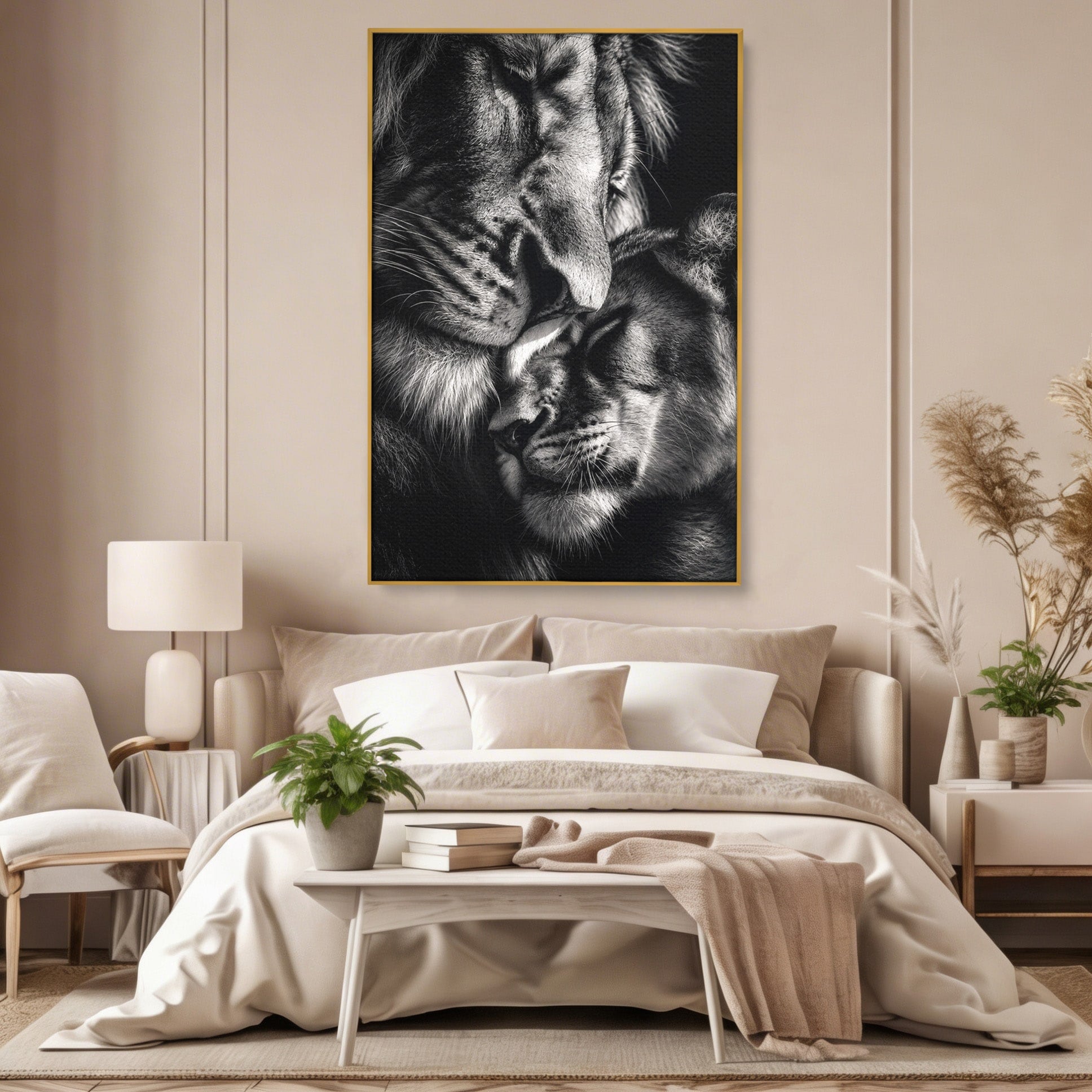 Tablou Canvas Premium LuxCanva® M1638, Tandretea Leilor, Leu, Animale, Tandrete, Fotografie, Dormitor, Culori Vibrante