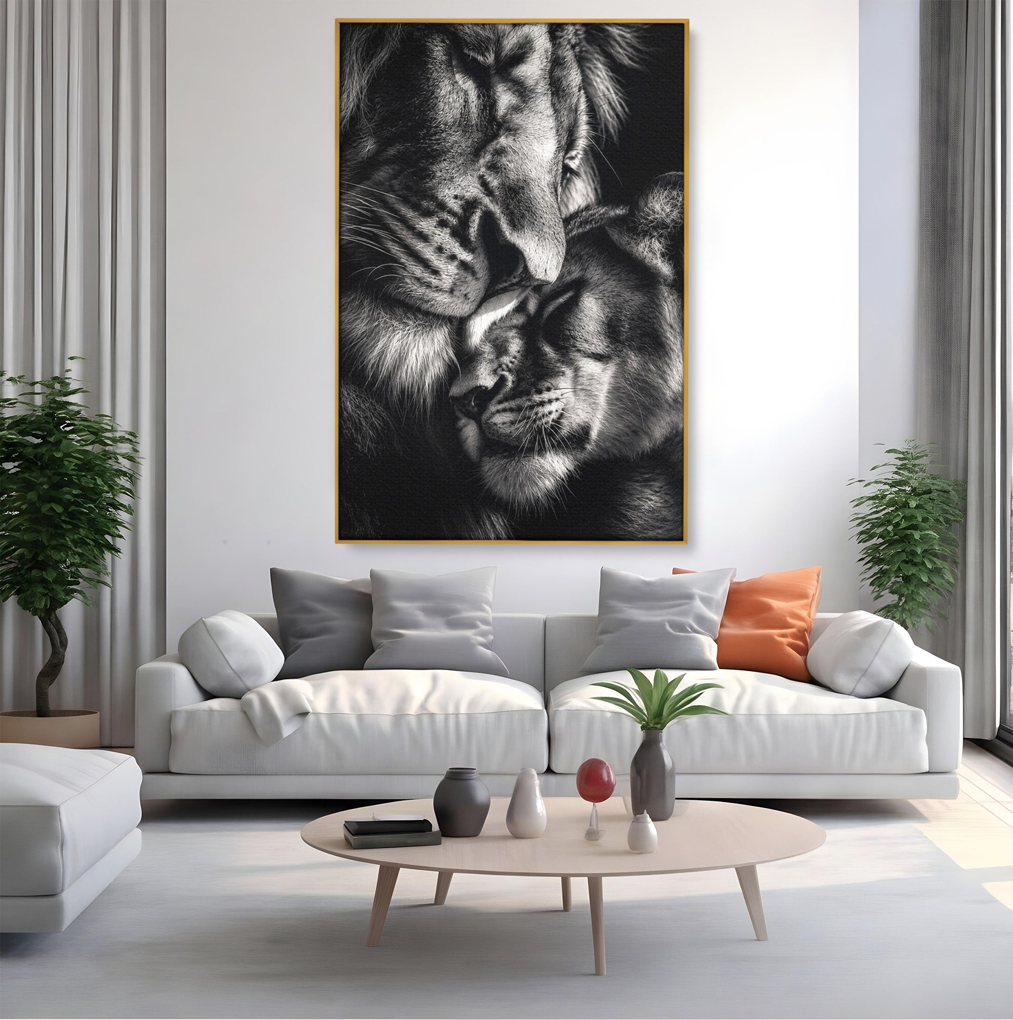 Tablou Canvas Premium LuxCanva® M1638, Tandretea Leilor, Leu, Animale, Tandrete, Fotografie, Dormitor, Culori Vibrante