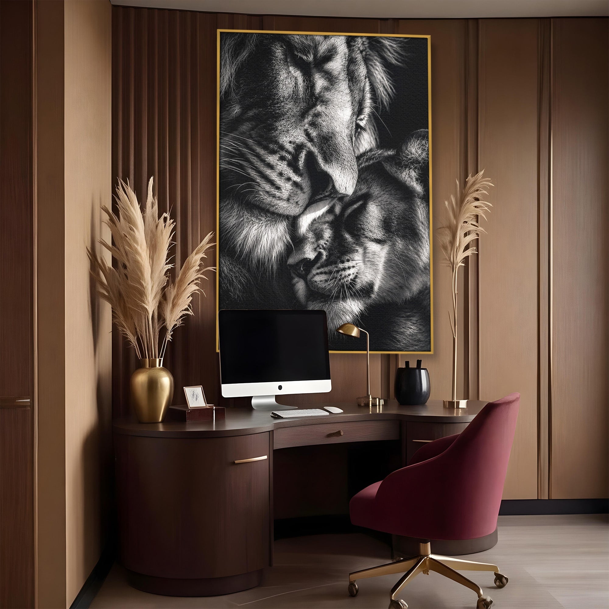 Tablou Canvas Premium LuxCanva® M1638, Tandretea Leilor, Leu, Animale, Tandrete, Fotografie, Dormitor, Culori Vibrante