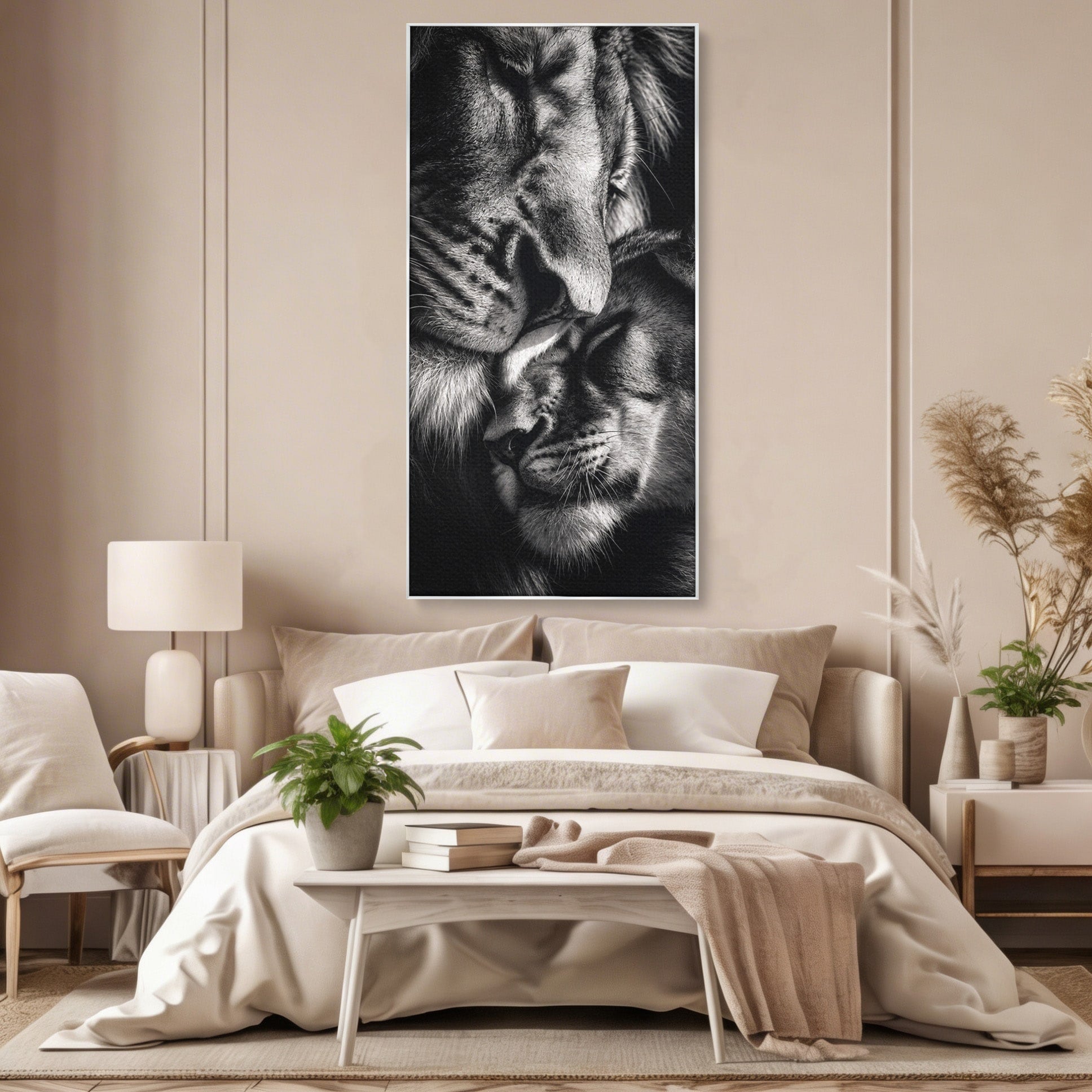 Tablou Canvas Premium LuxCanva® M1638, Tandretea Leilor, Leu, Animale, Tandrete, Fotografie, Dormitor, Culori Vibrante