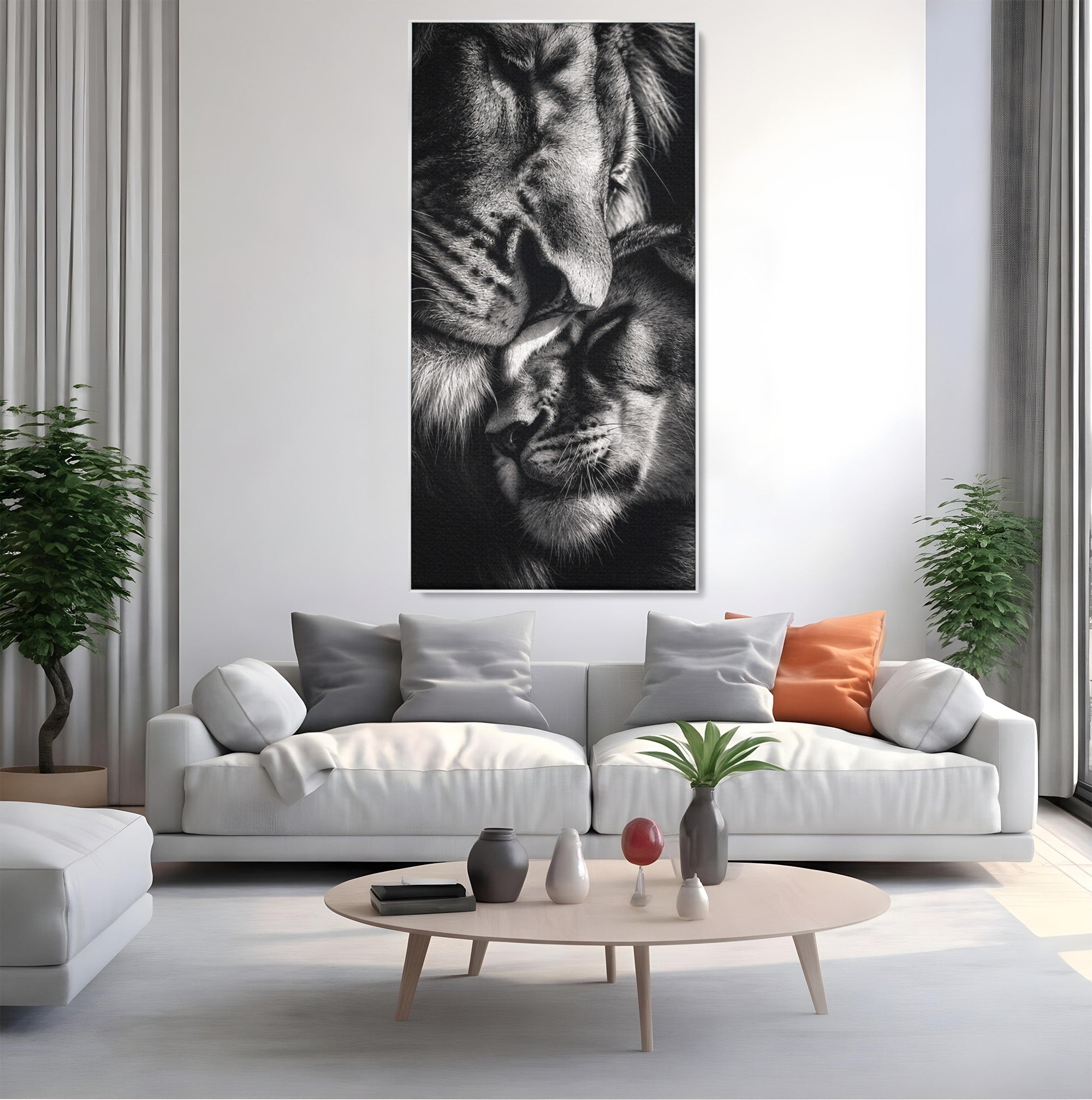 Tablou Canvas Premium LuxCanva® M1638, Tandretea Leilor, Leu, Animale, Tandrete, Fotografie, Dormitor, Culori Vibrante