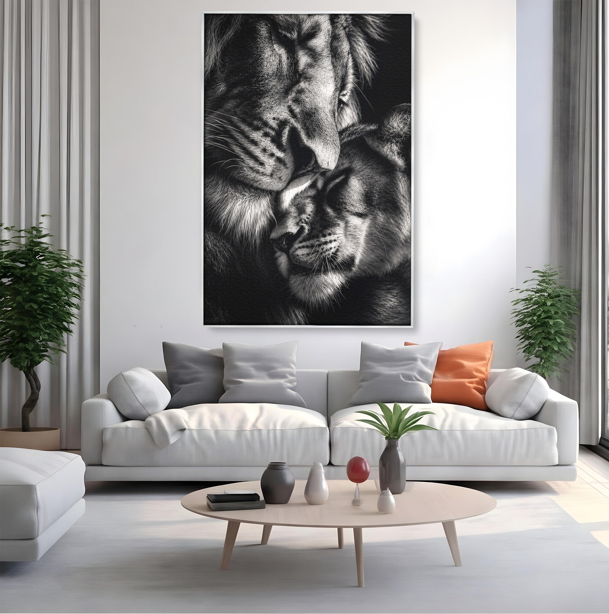 Tablou Canvas Premium LuxCanva® M1638, Tandretea Leilor, Leu, Animale, Tandrete, Fotografie, Dormitor, Culori Vibrante