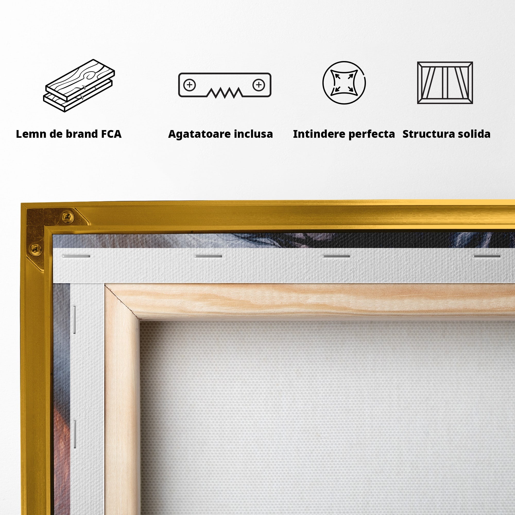 Tablou Canvas Premium LuxCanva® M1639, Cai In Armonie, Cai, Armonie, Eleganta, Animale, Dormitor, Culori Vibrante