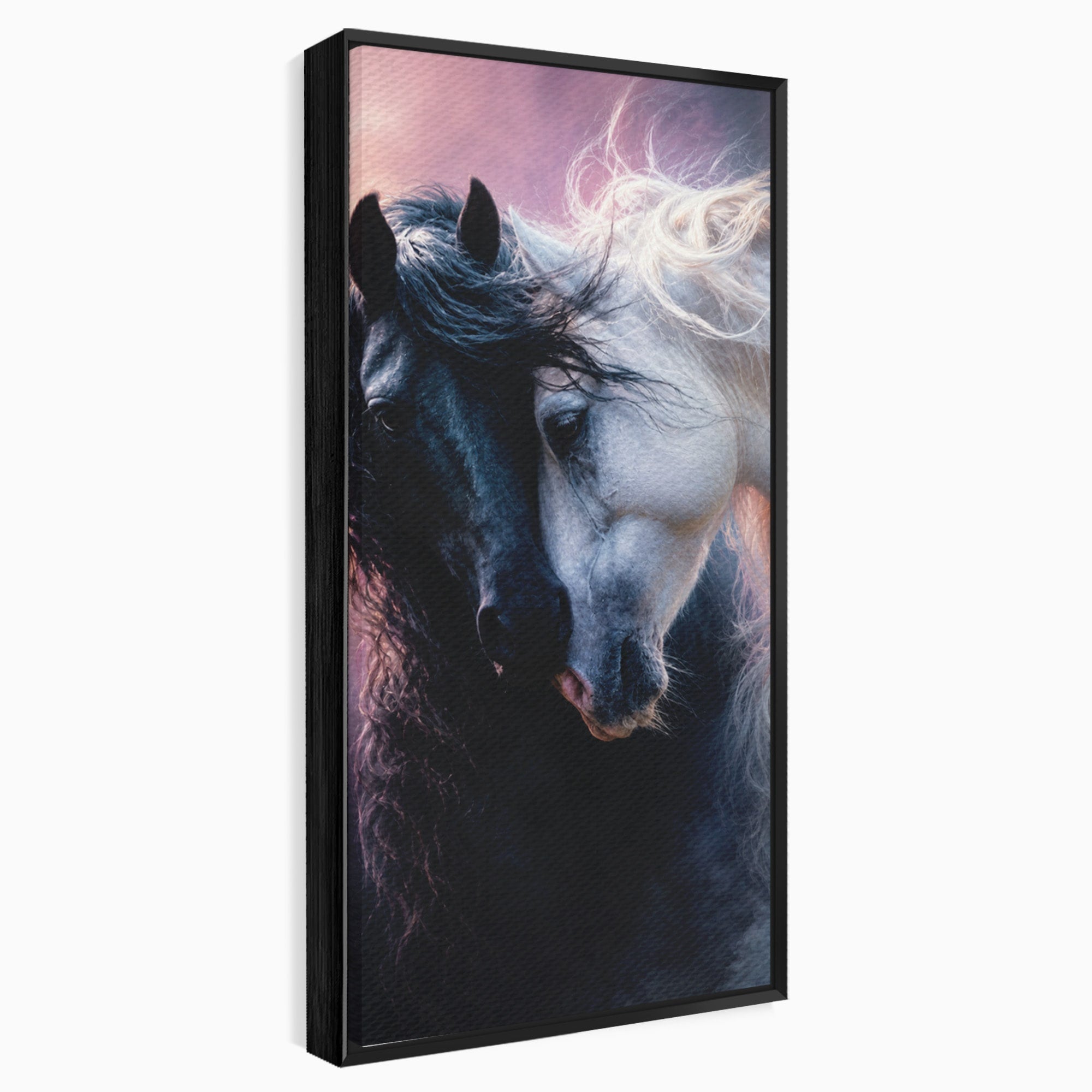 Tablou Canvas Premium LuxCanva® M1639, Cai In Armonie, Cai, Armonie, Eleganta, Animale, Dormitor, Culori Vibrante