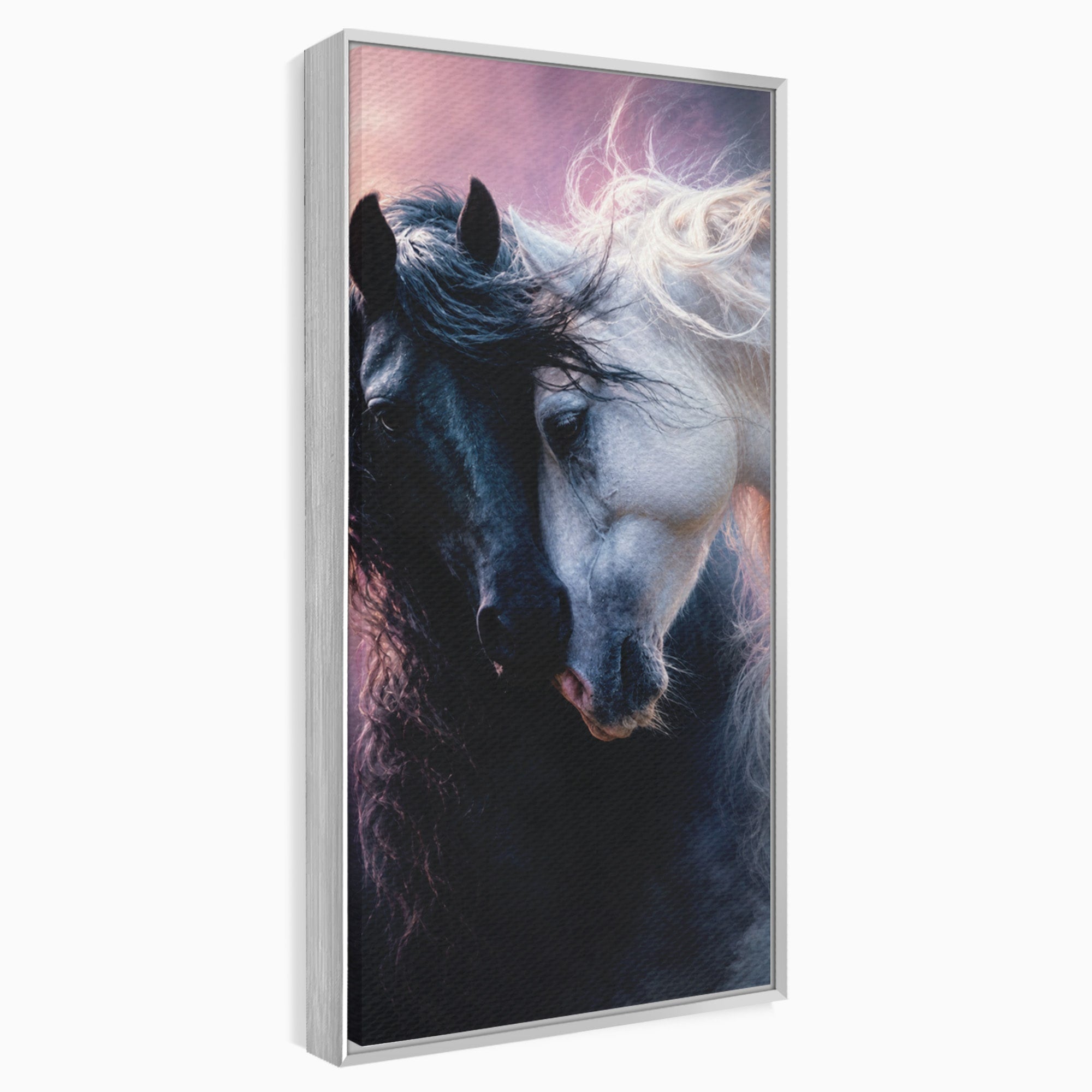 Tablou Canvas Premium LuxCanva® M1639, Cai In Armonie, Cai, Armonie, Eleganta, Animale, Dormitor, Culori Vibrante