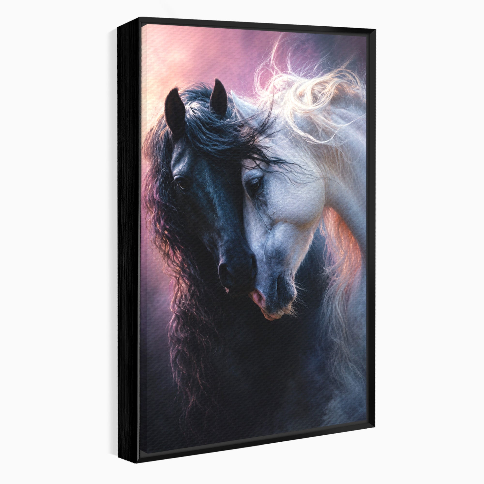 Tablou Canvas Premium LuxCanva® M1639, Cai In Armonie, Cai, Armonie, Eleganta, Animale, Dormitor, Culori Vibrante