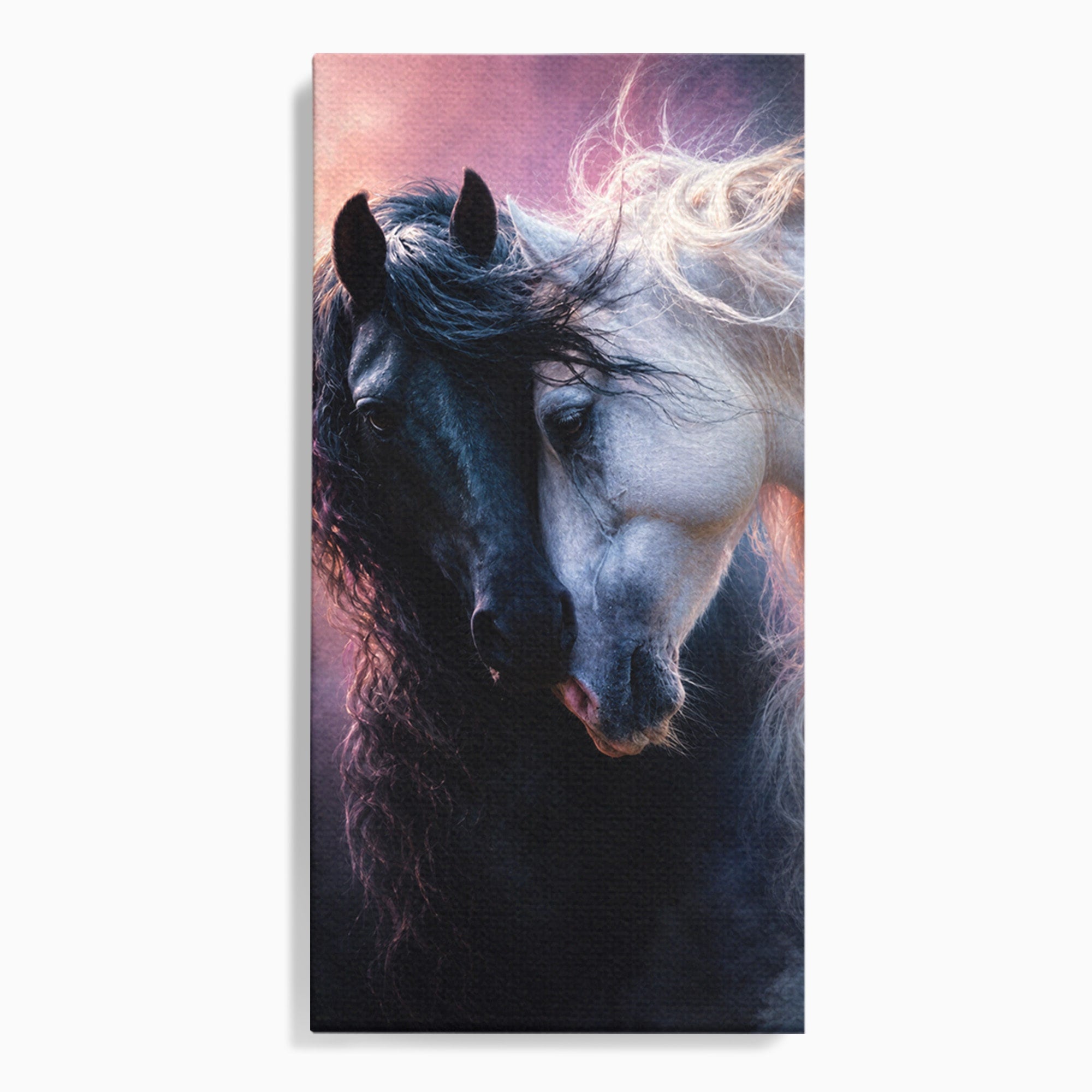 Tablou Canvas Premium LuxCanva® M1639, Cai In Armonie, Cai, Armonie, Eleganta, Animale, Dormitor, Culori Vibrante
