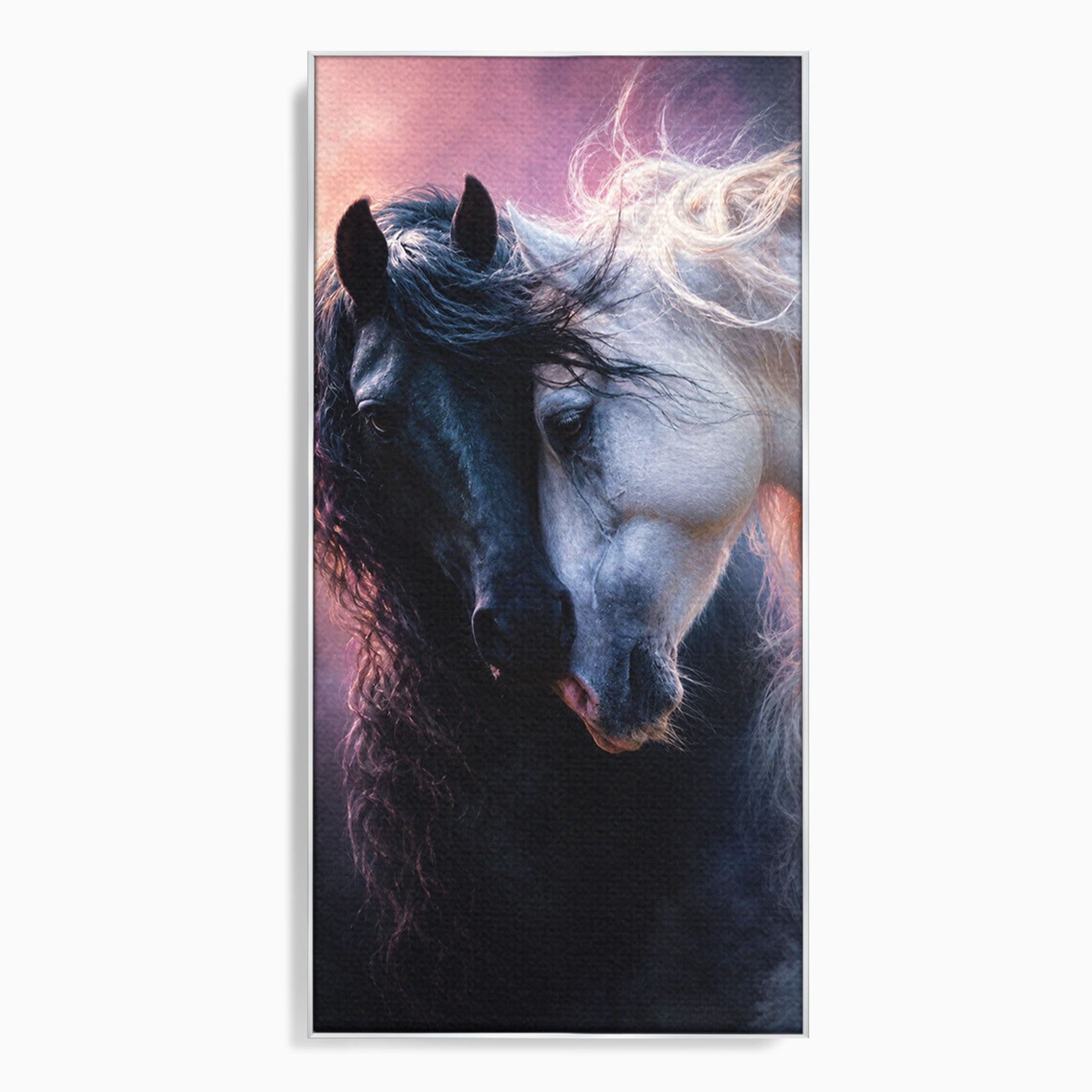 Tablou Canvas Premium LuxCanva® M1639, Cai In Armonie, Cai, Armonie, Eleganta, Animale, Dormitor, Culori Vibrante