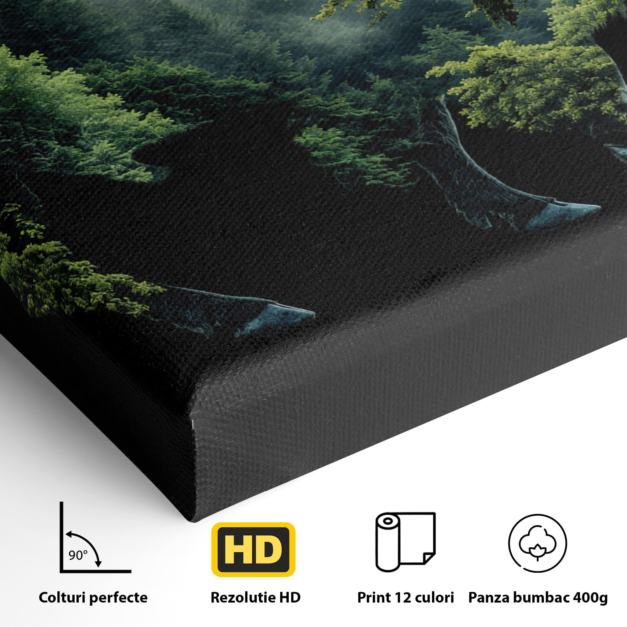 Tablou Canvas Premium LuxCanva® M1641, Bizonul Padurii, Bizon, Padure, Natura, Animale, Living, Culori Vibrante