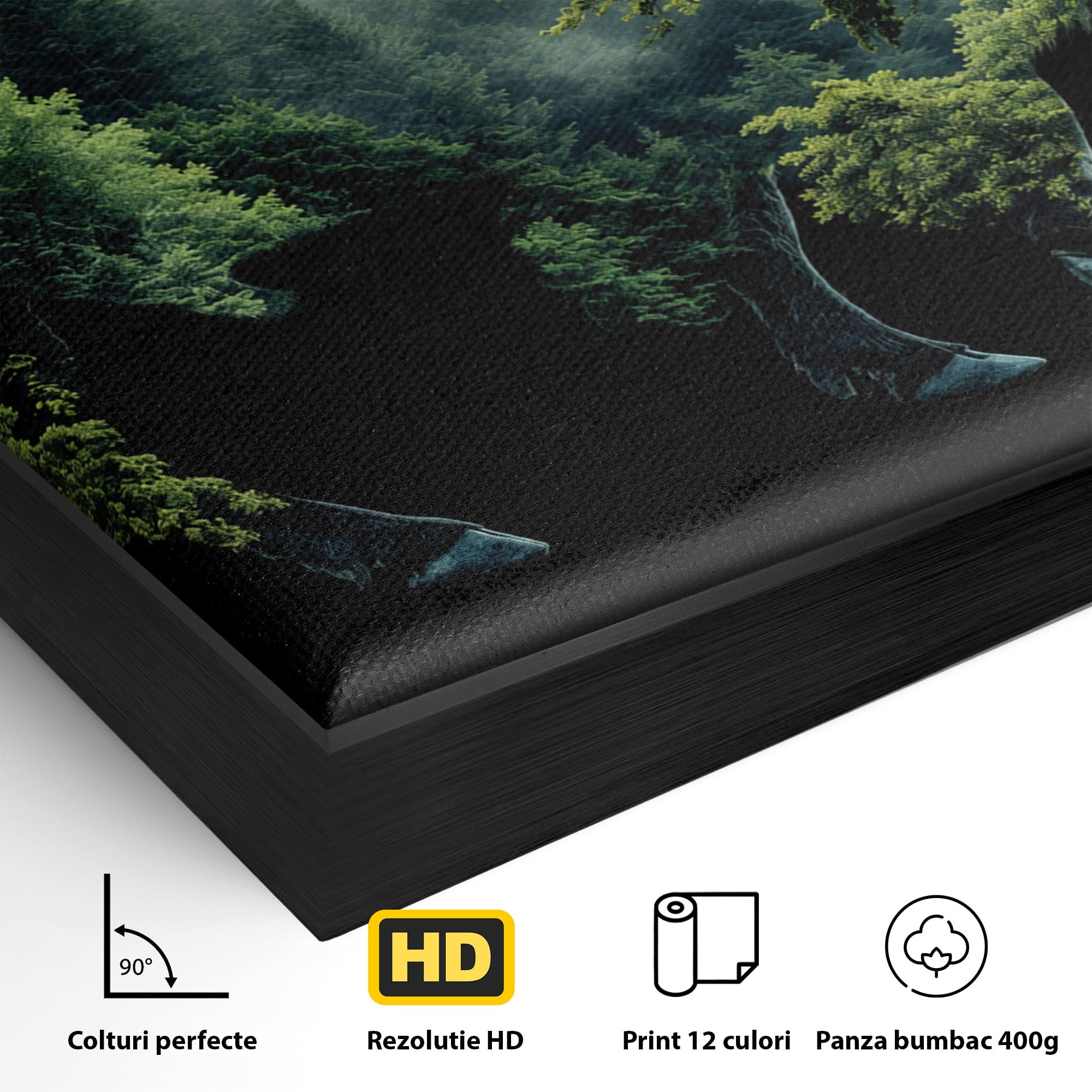 Tablou Canvas Premium LuxCanva® M1641, Bizonul Padurii, Bizon, Padure, Natura, Animale, Living, Culori Vibrante