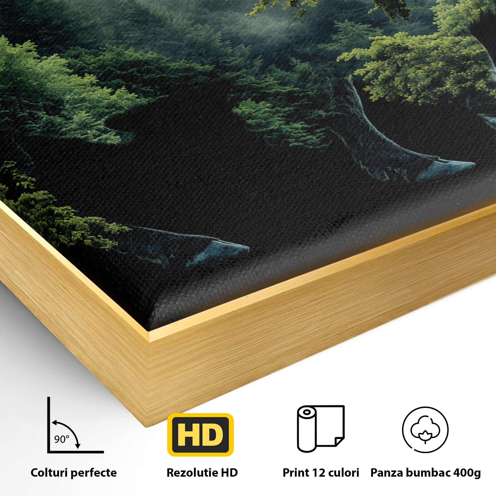 Tablou Canvas Premium LuxCanva® M1641, Bizonul Padurii, Bizon, Padure, Natura, Animale, Living, Culori Vibrante