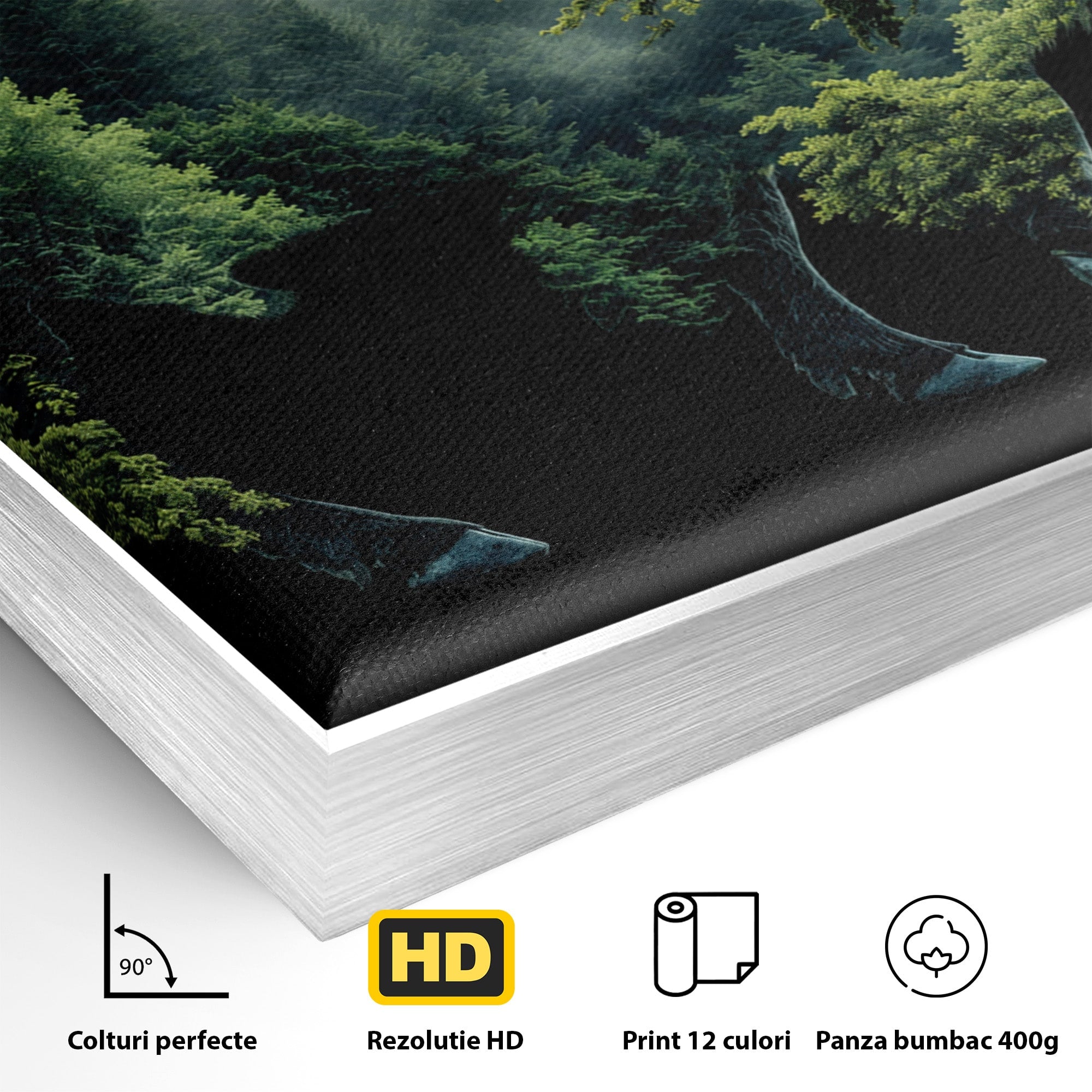 Tablou Canvas Premium LuxCanva® M1641, Bizonul Padurii, Bizon, Padure, Natura, Animale, Living, Culori Vibrante