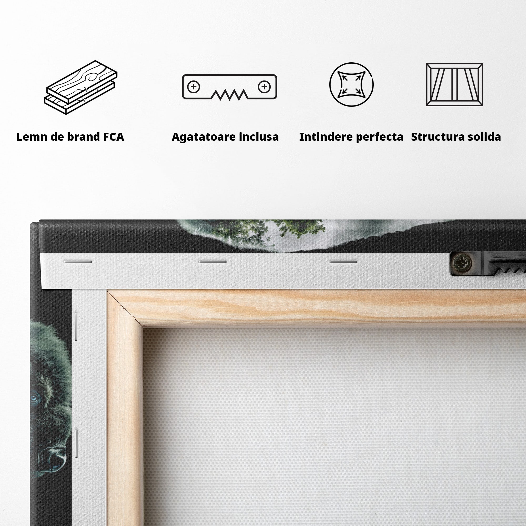 Tablou Canvas Premium LuxCanva® M1641, Bizonul Padurii, Bizon, Padure, Natura, Animale, Living, Culori Vibrante