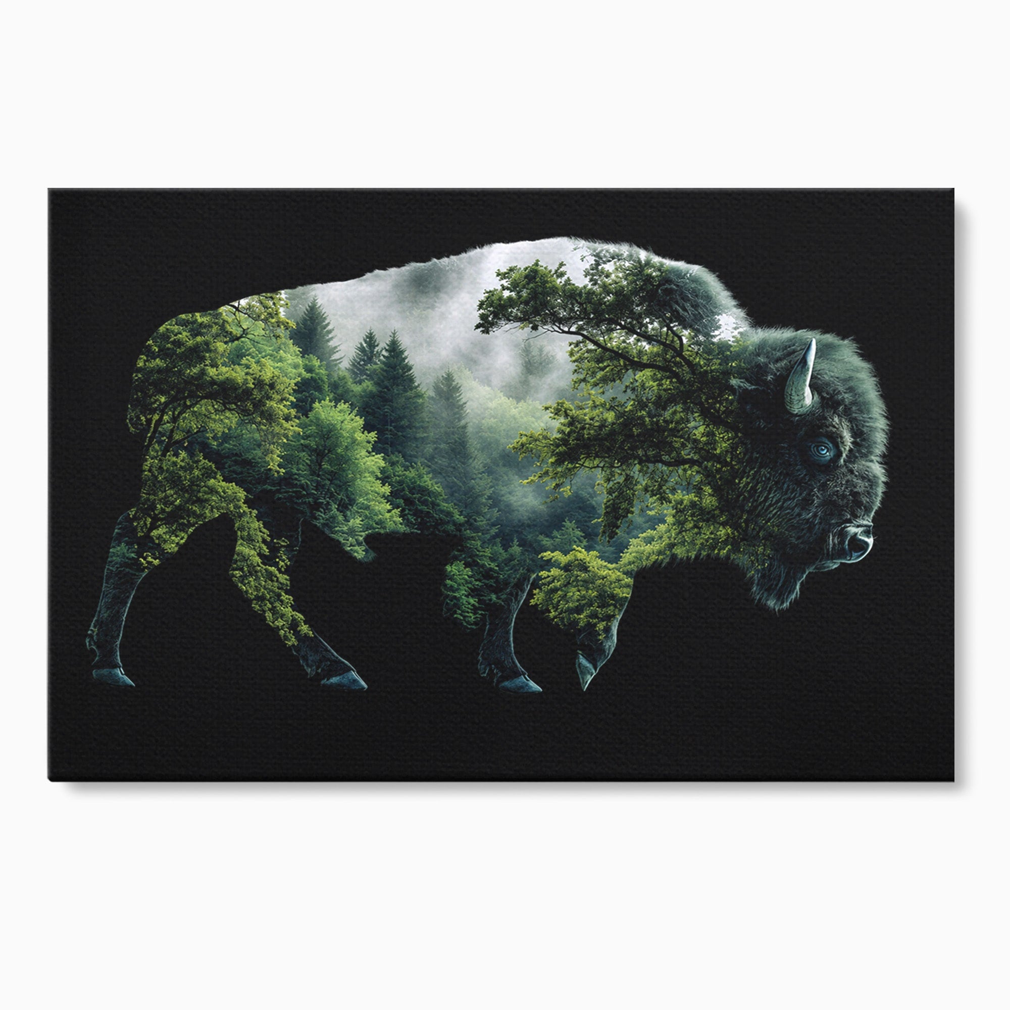 Tablou Canvas Premium LuxCanva® M1641, Bizonul Padurii, Bizon, Padure, Natura, Animale, Living, Culori Vibrante