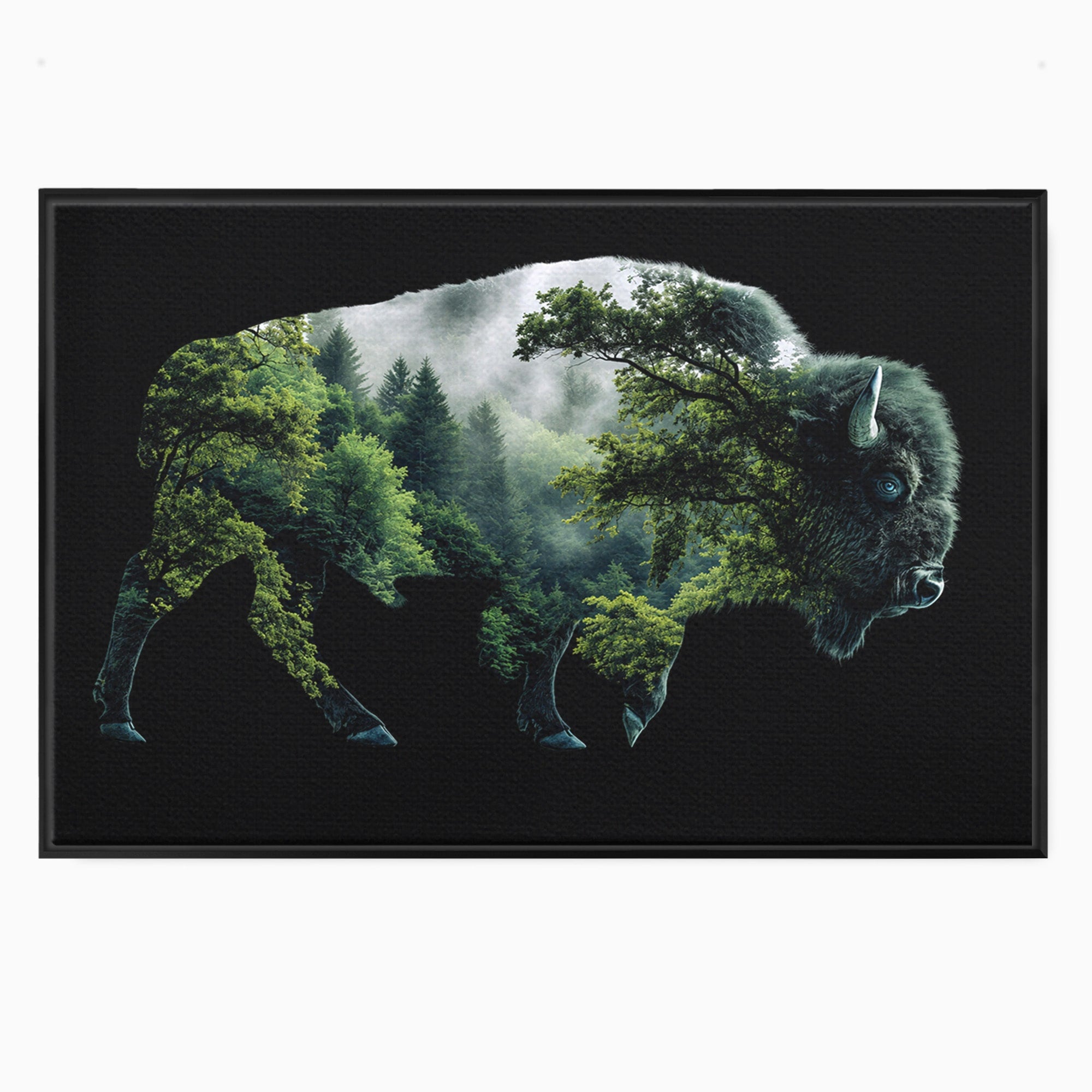 Tablou Canvas Premium LuxCanva® M1641, Bizonul Padurii, Bizon, Padure, Natura, Animale, Living, Culori Vibrante