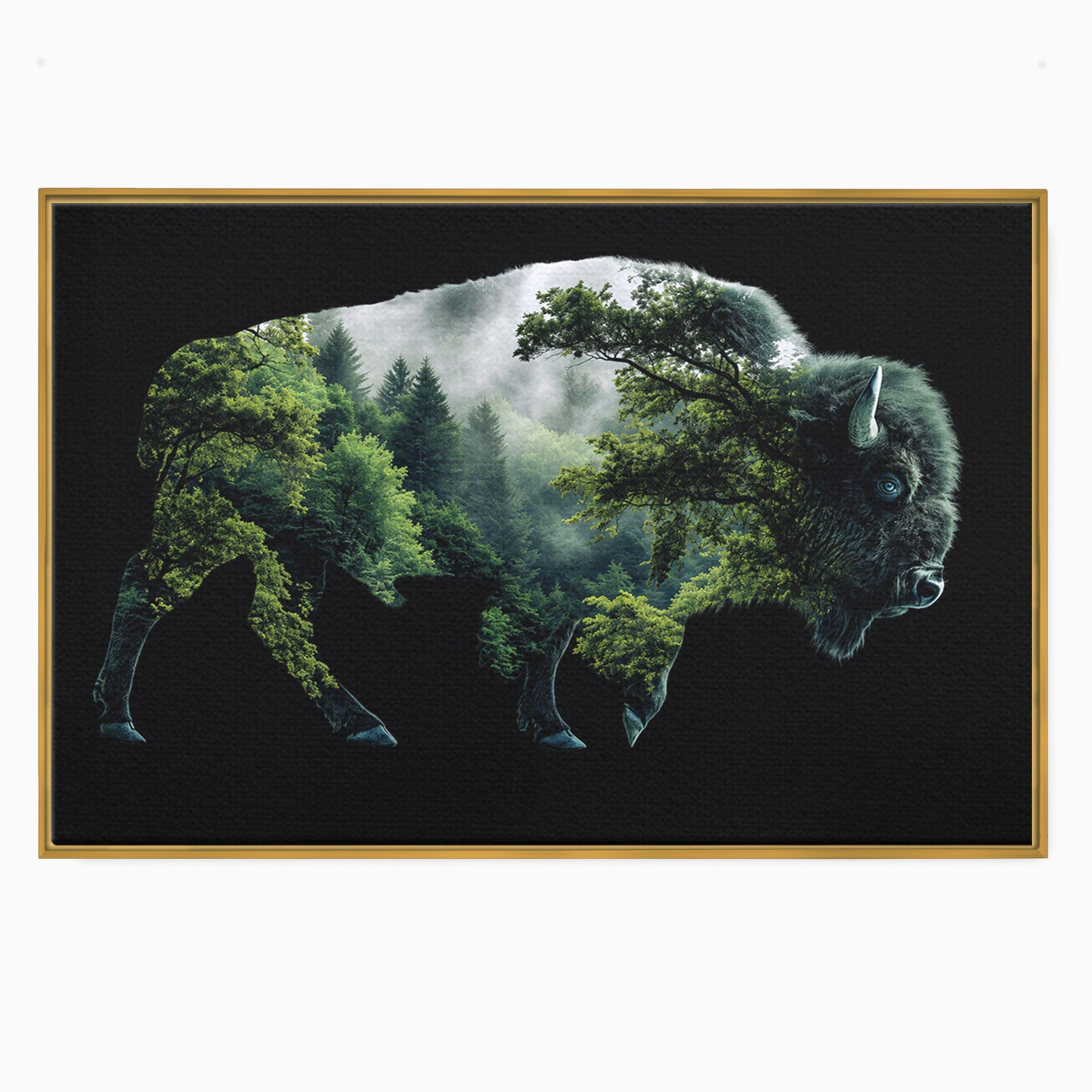 Tablou Canvas Premium LuxCanva® M1641, Bizonul Padurii, Bizon, Padure, Natura, Animale, Living, Culori Vibrante