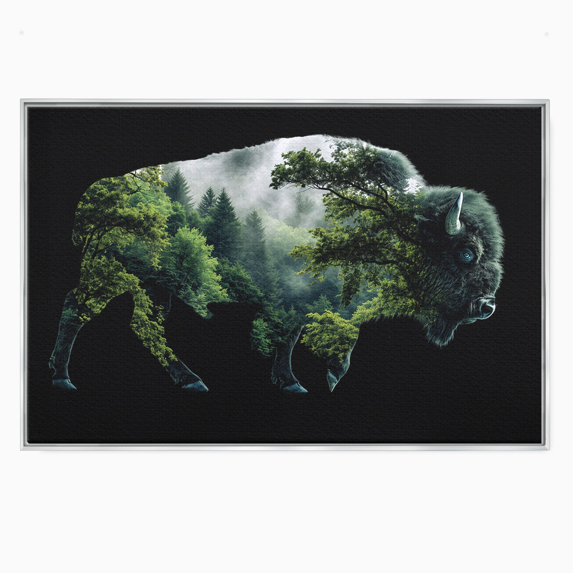 Tablou Canvas Premium LuxCanva® M1641, Bizonul Padurii, Bizon, Padure, Natura, Animale, Living, Culori Vibrante