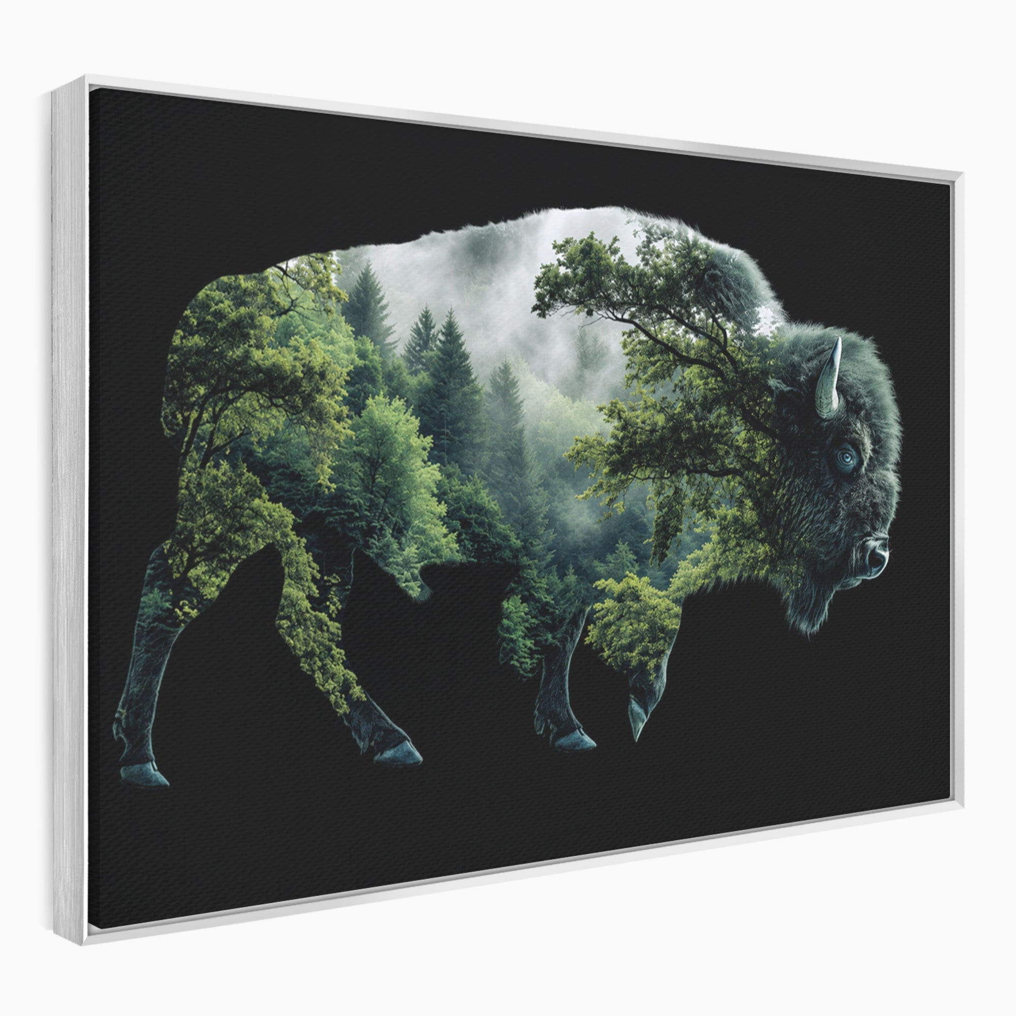 Tablou Canvas Premium LuxCanva® M1641, Bizonul Padurii, Bizon, Padure, Natura, Animale, Living, Culori Vibrante